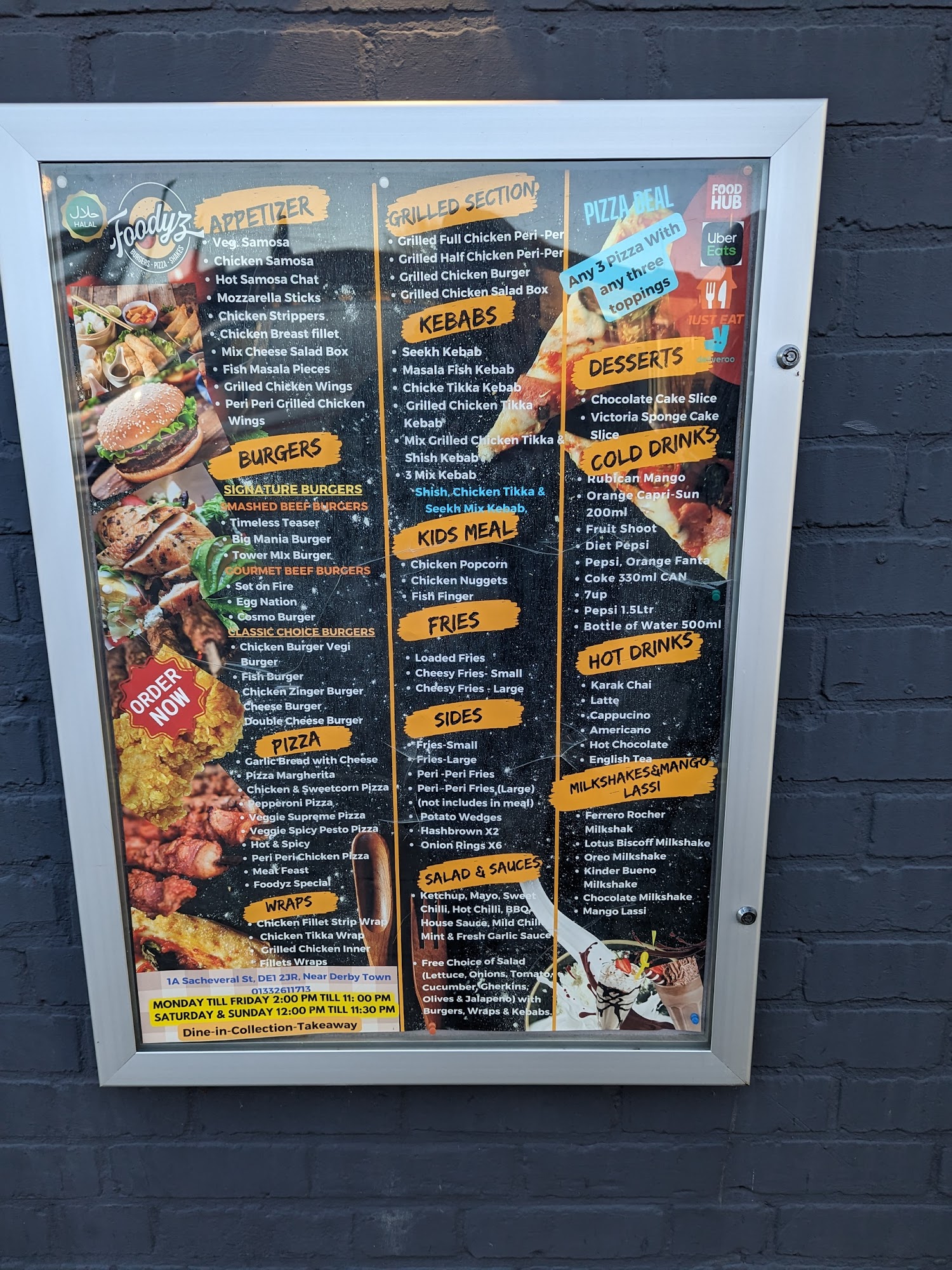 FOODYZ Kebabs Burgers Pizza Shakes Menu
