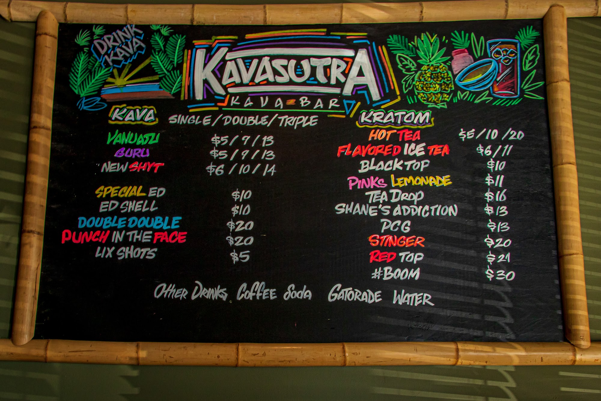 Kavasutra Kava Bar - Boynton Beach Menu