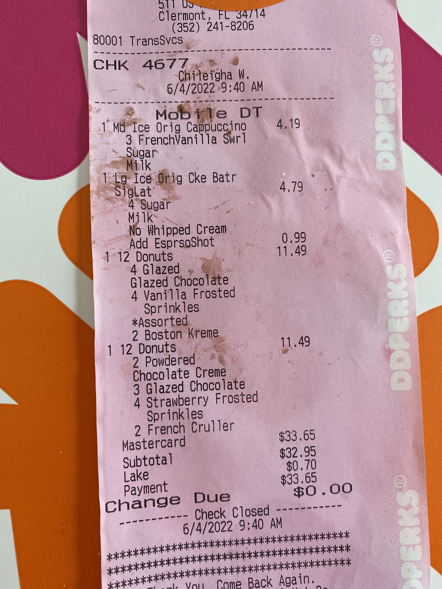 Dunkin' Menu