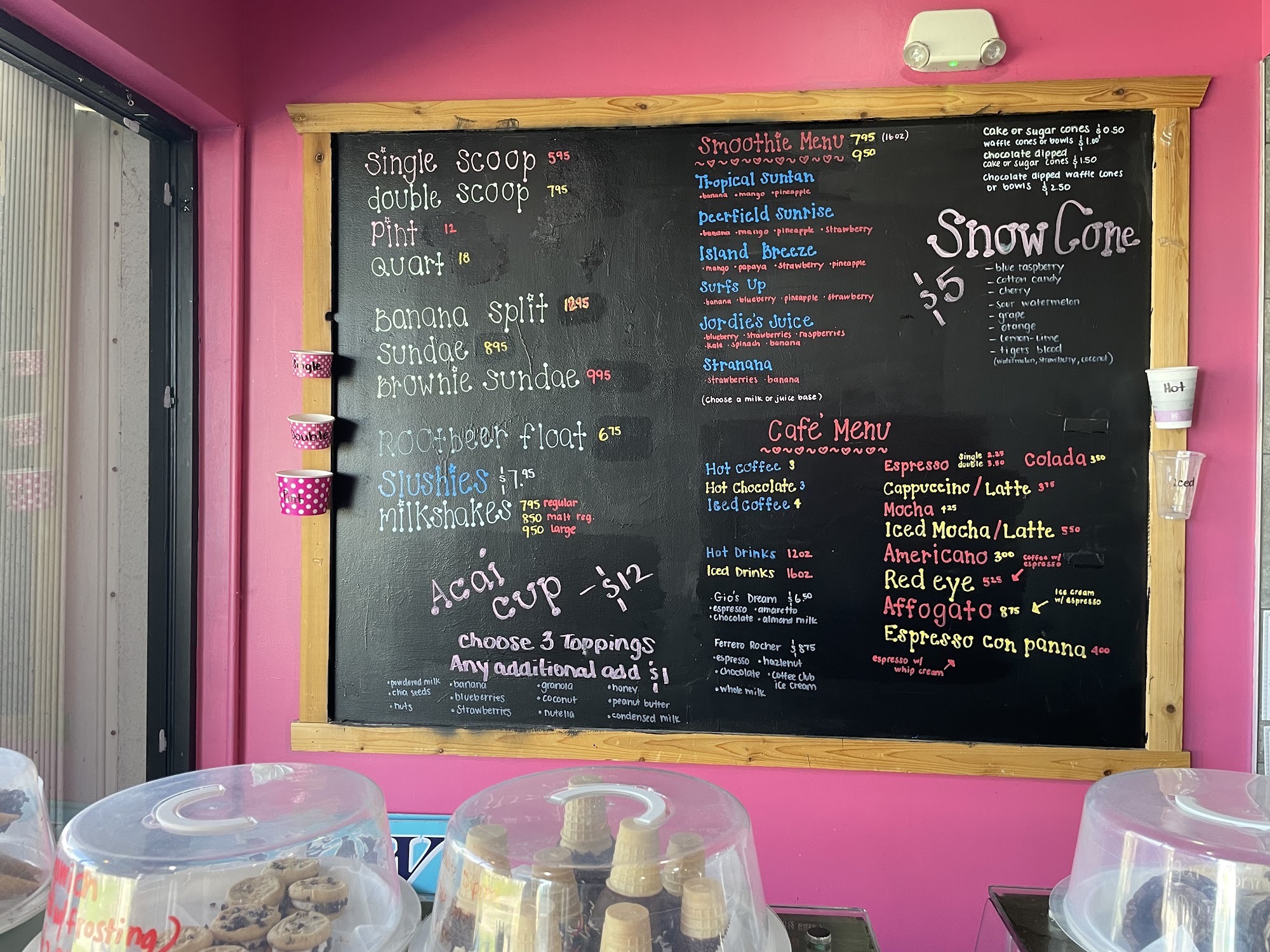 Sprinkles and Scoops Ice Cream Shop Menu
