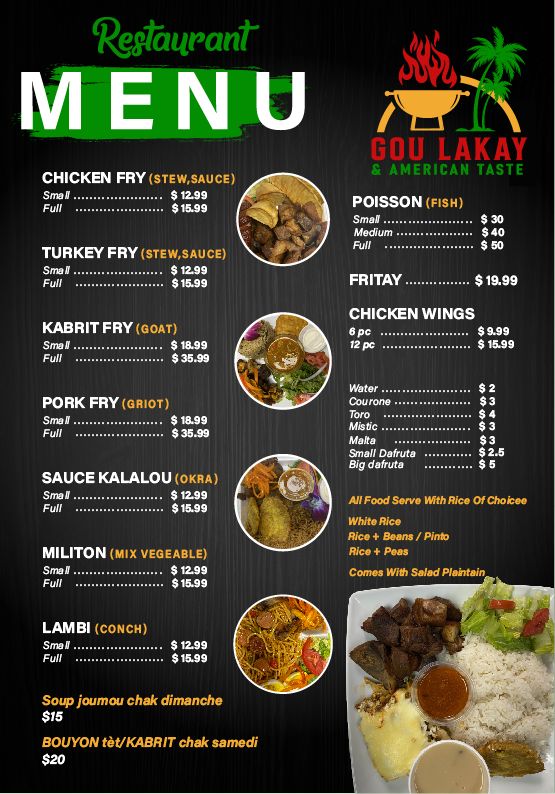 Gou LAKAY & AMERICAN TASTE Menu