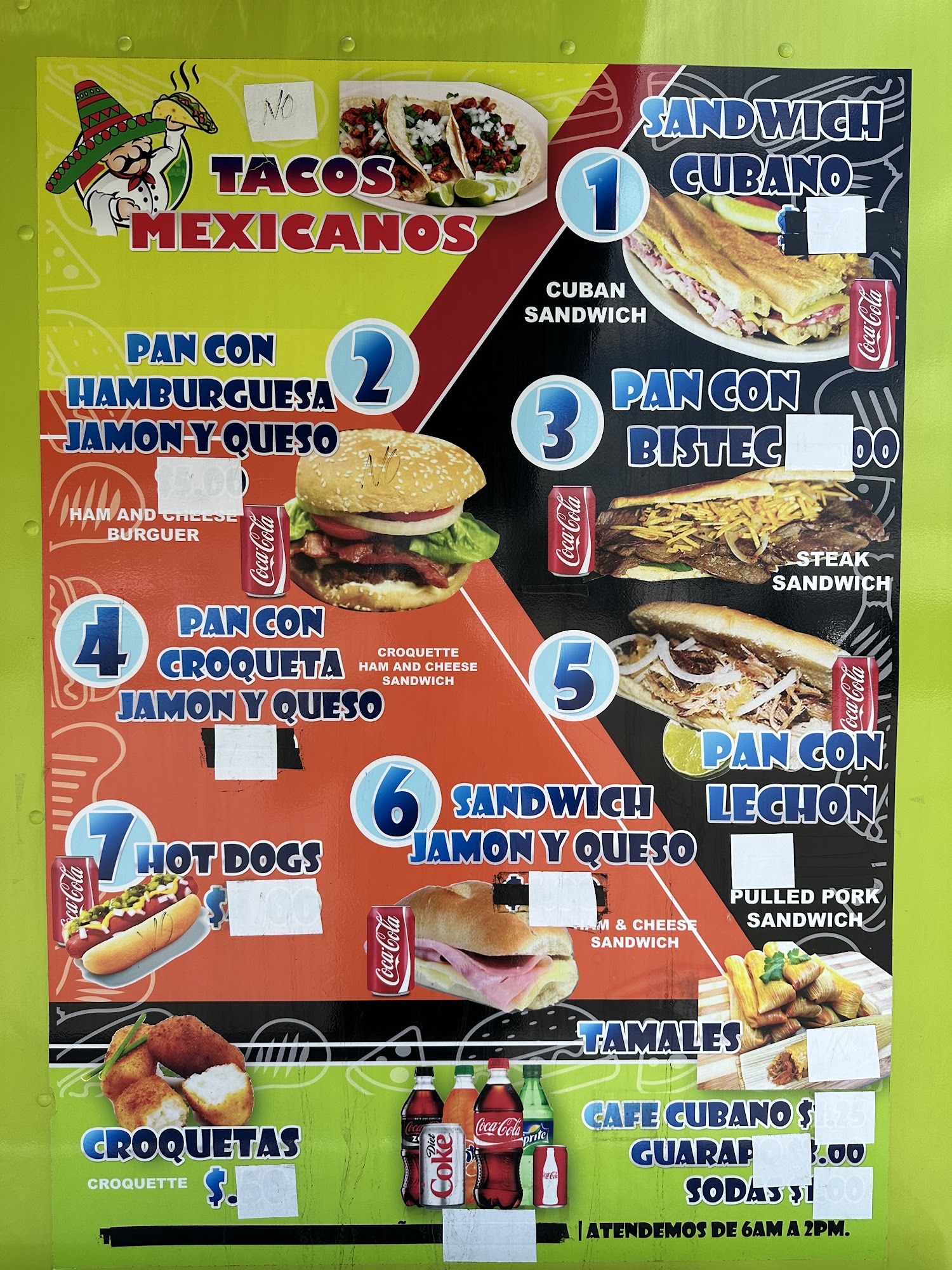 Cuban Cuisine Sandwiches Menu