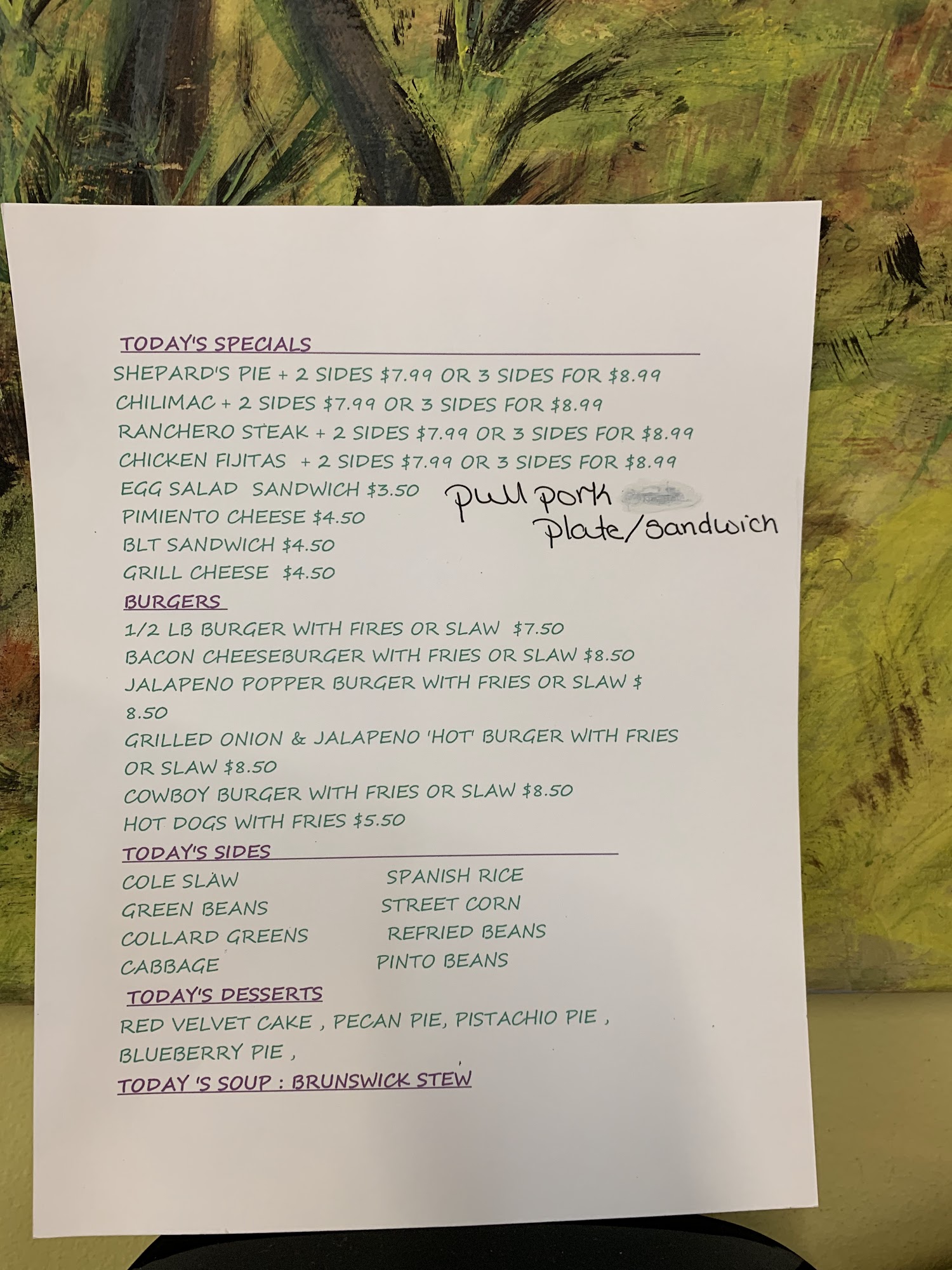 The Orange Box Cafe Menu