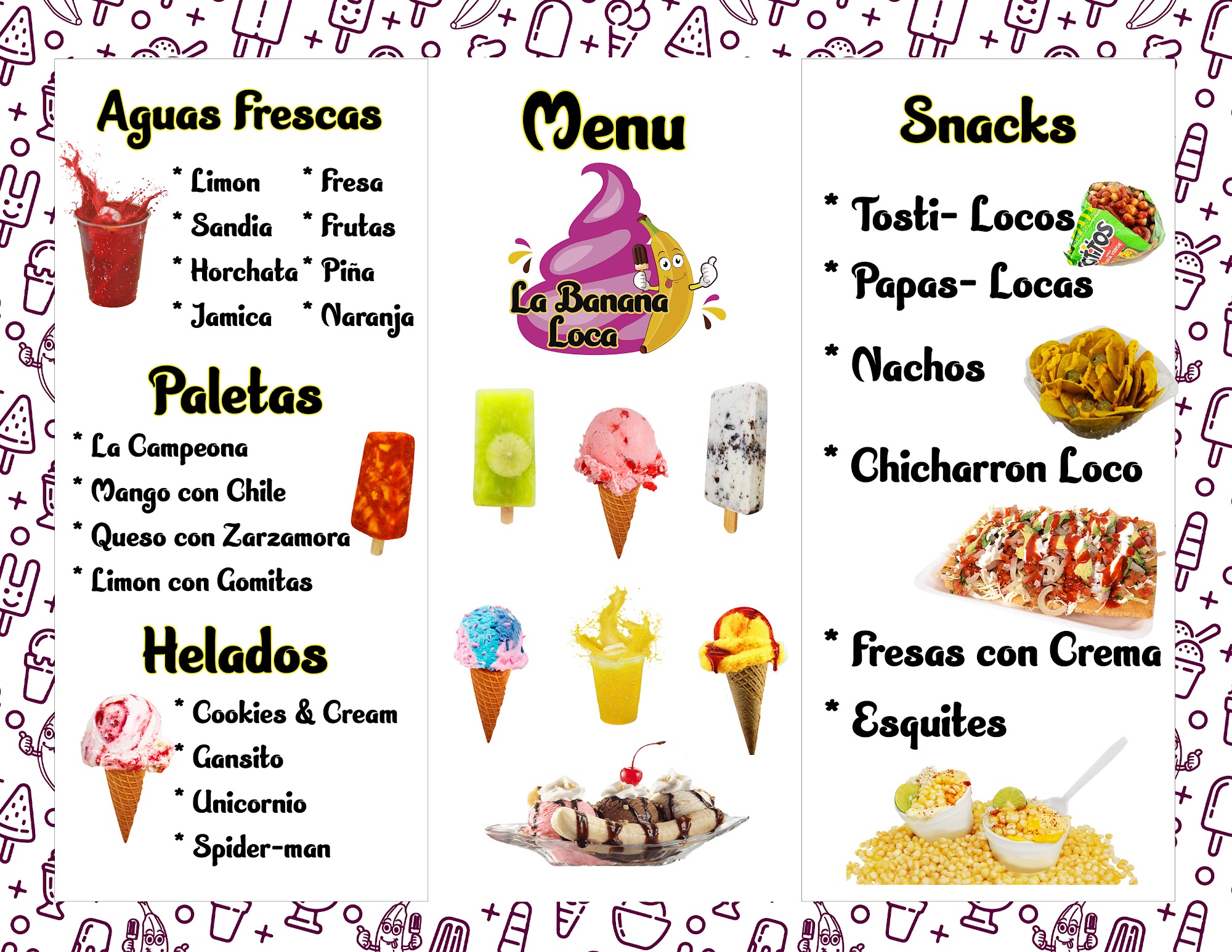 La Banana Loca Menu