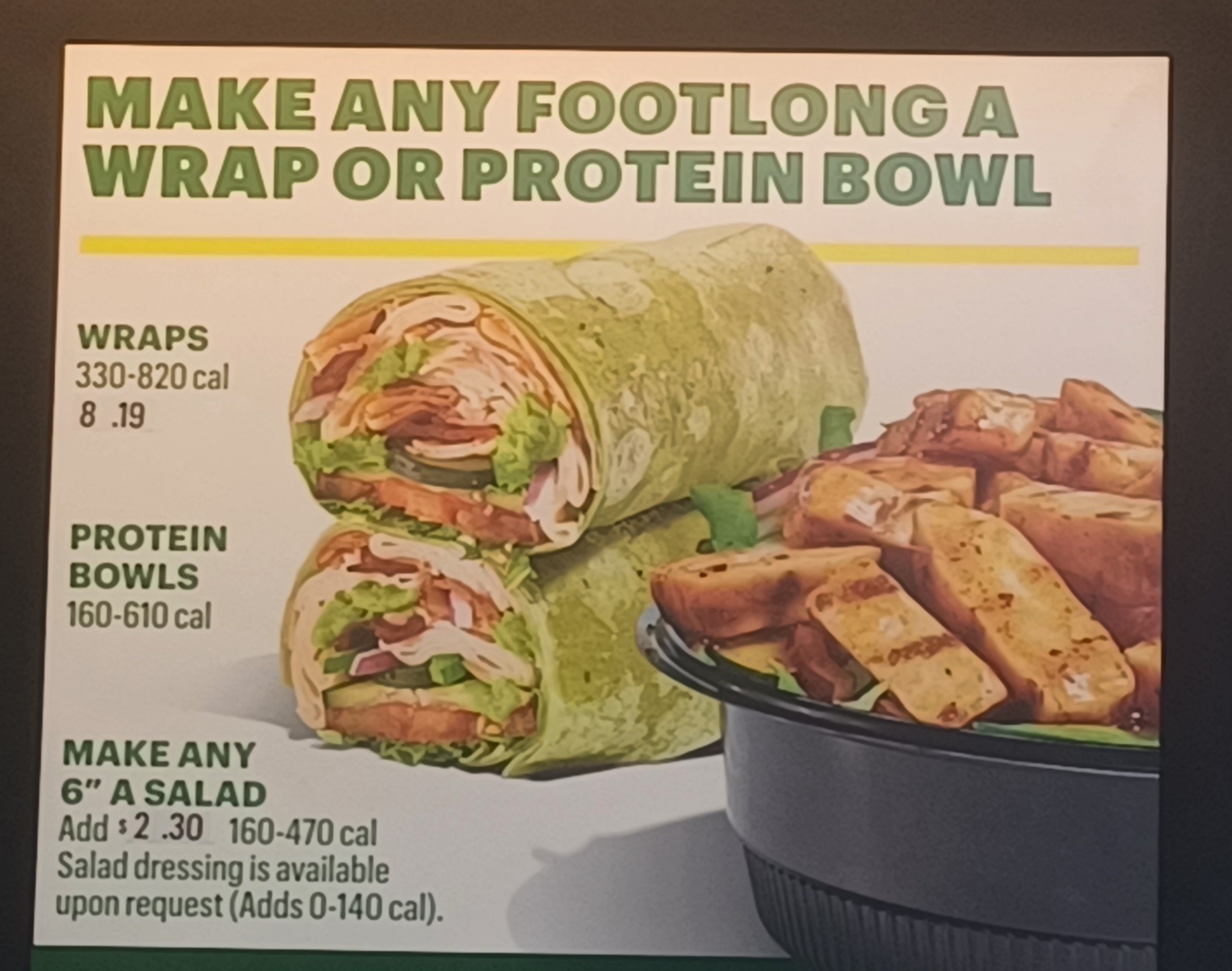 Subway Menu
