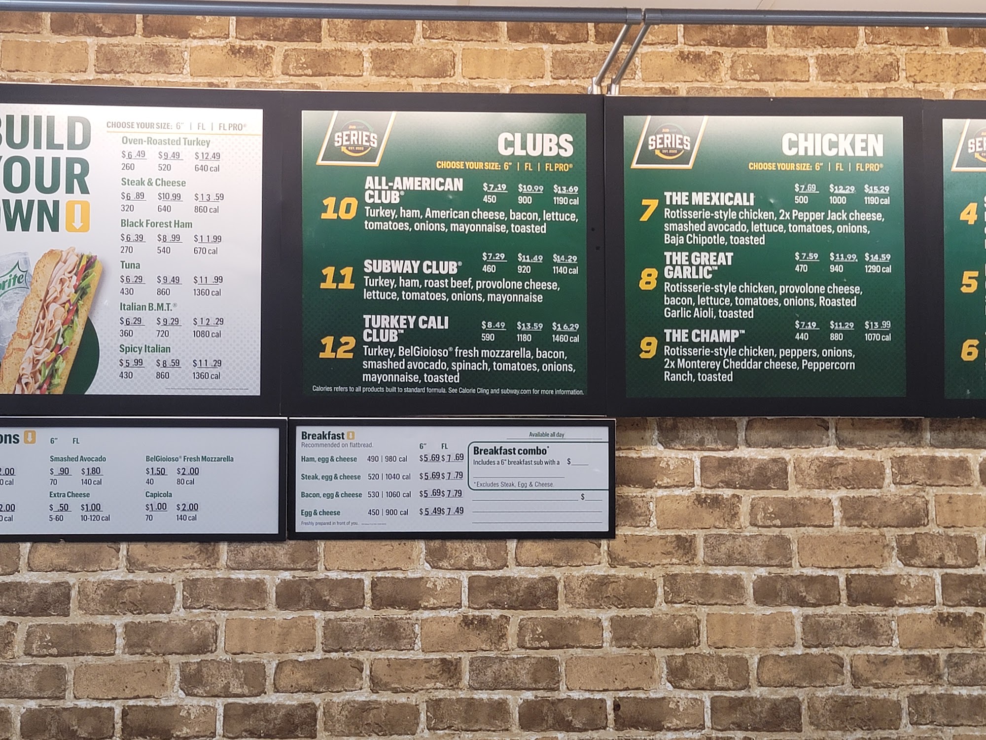 Subway Menu