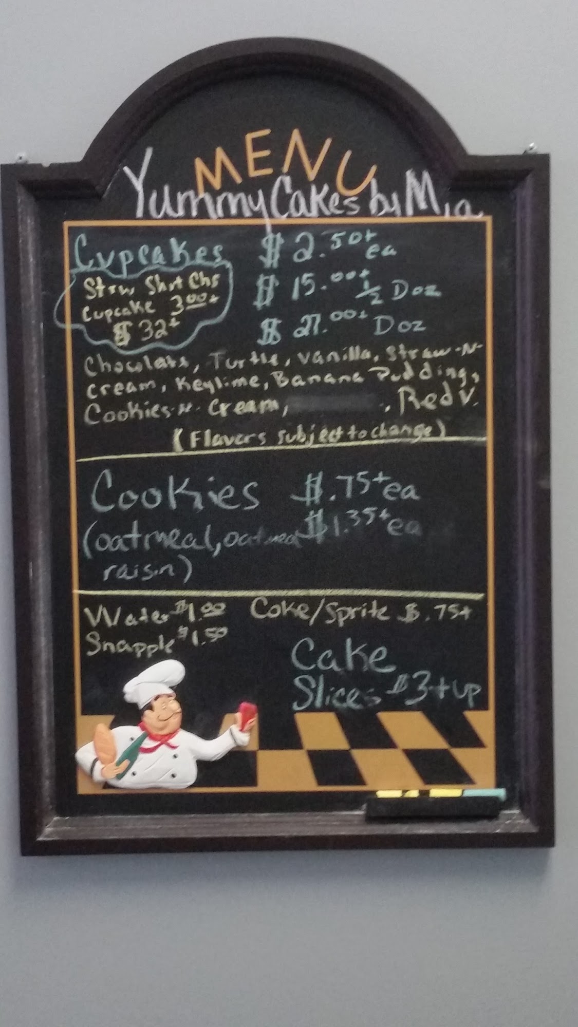 Yummy Cakes By Mia Menu