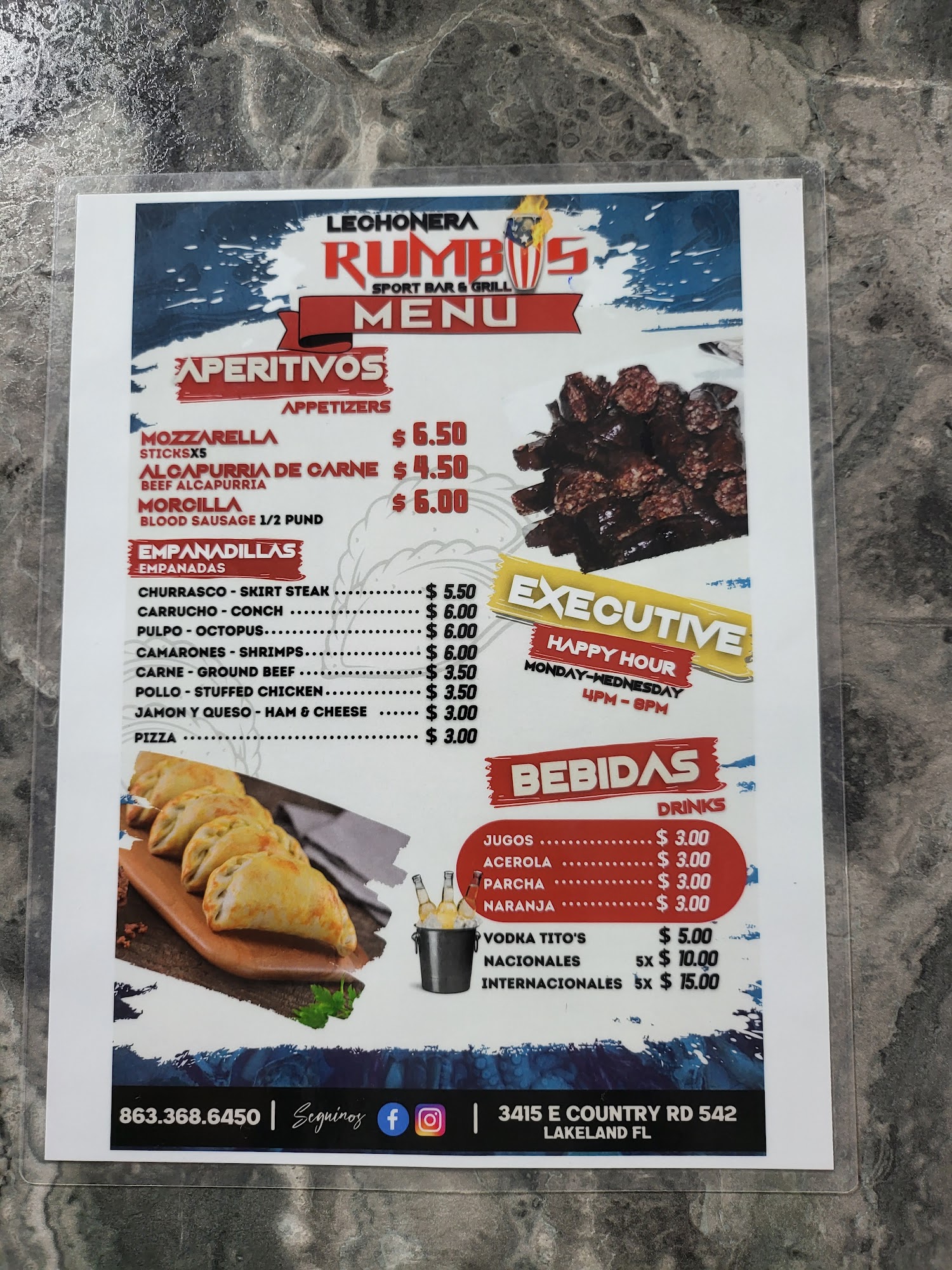 Lechonera rumba Menu