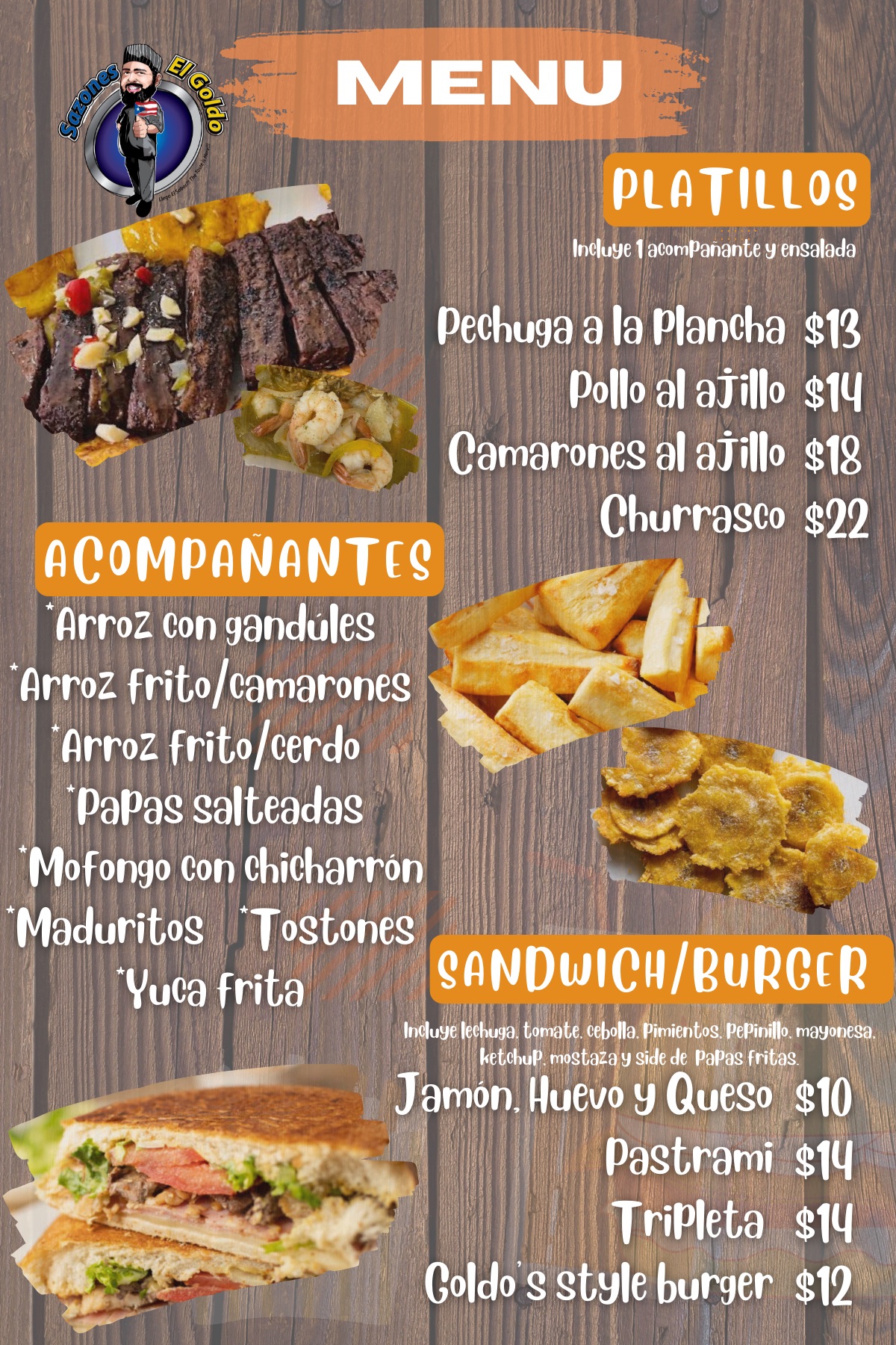 Sazones El Goldo Menu
