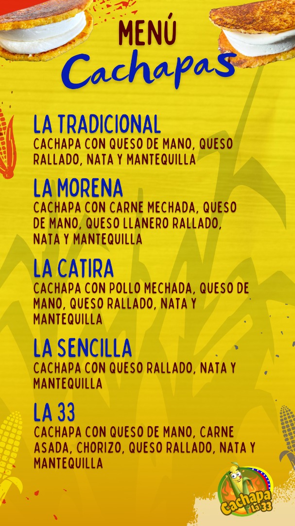 Cachapa La 33 Menu