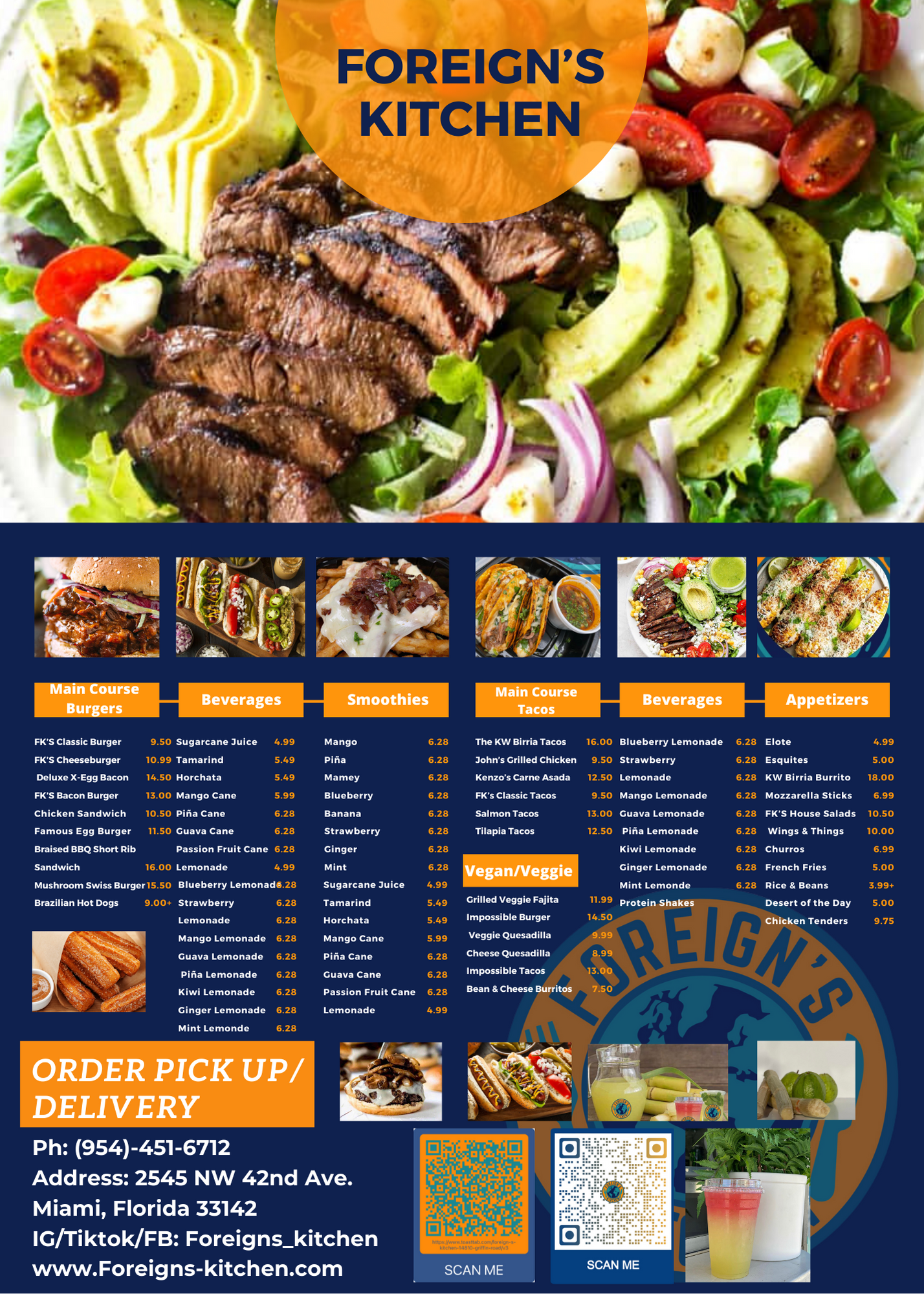 Foreign’s Kitchen Menu