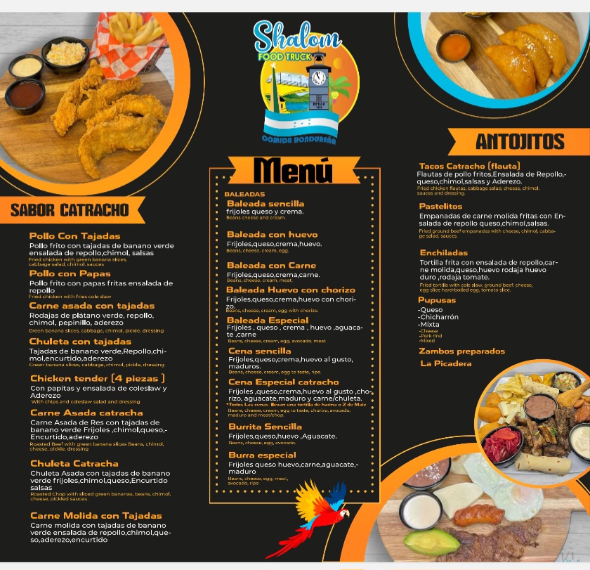 Shalom Food truck Menu
