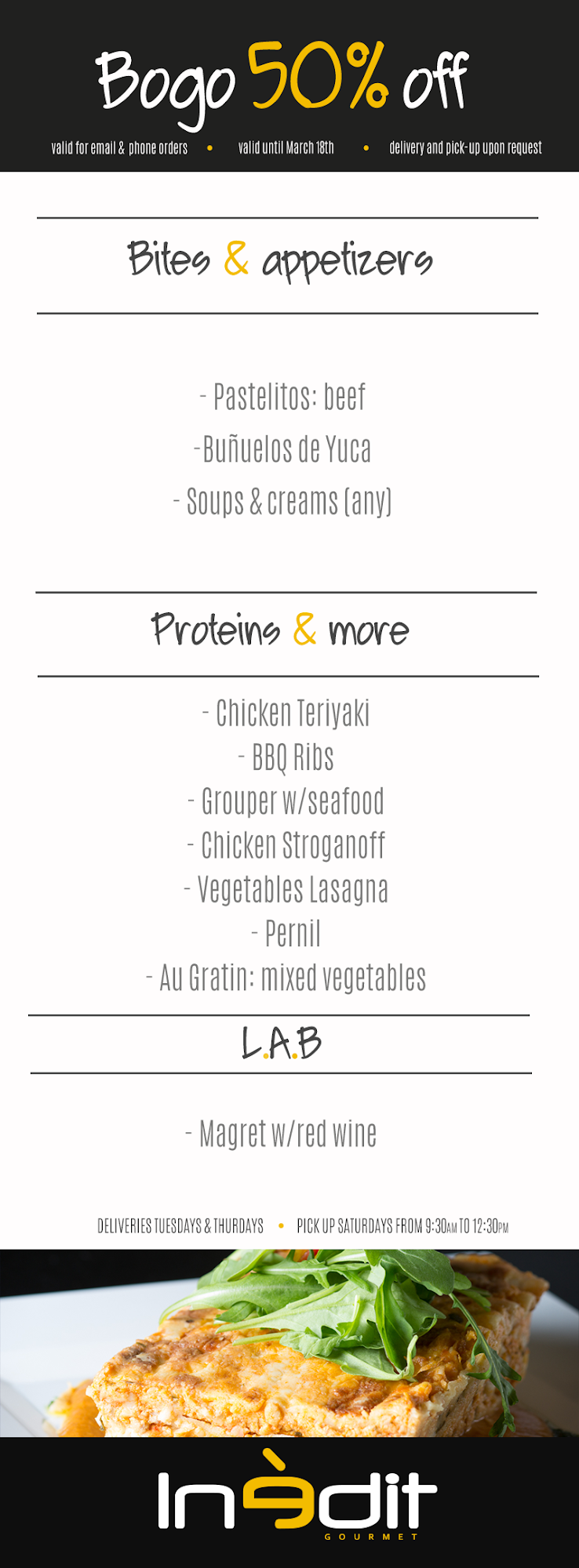 Inedit Gourmet Catering Menu