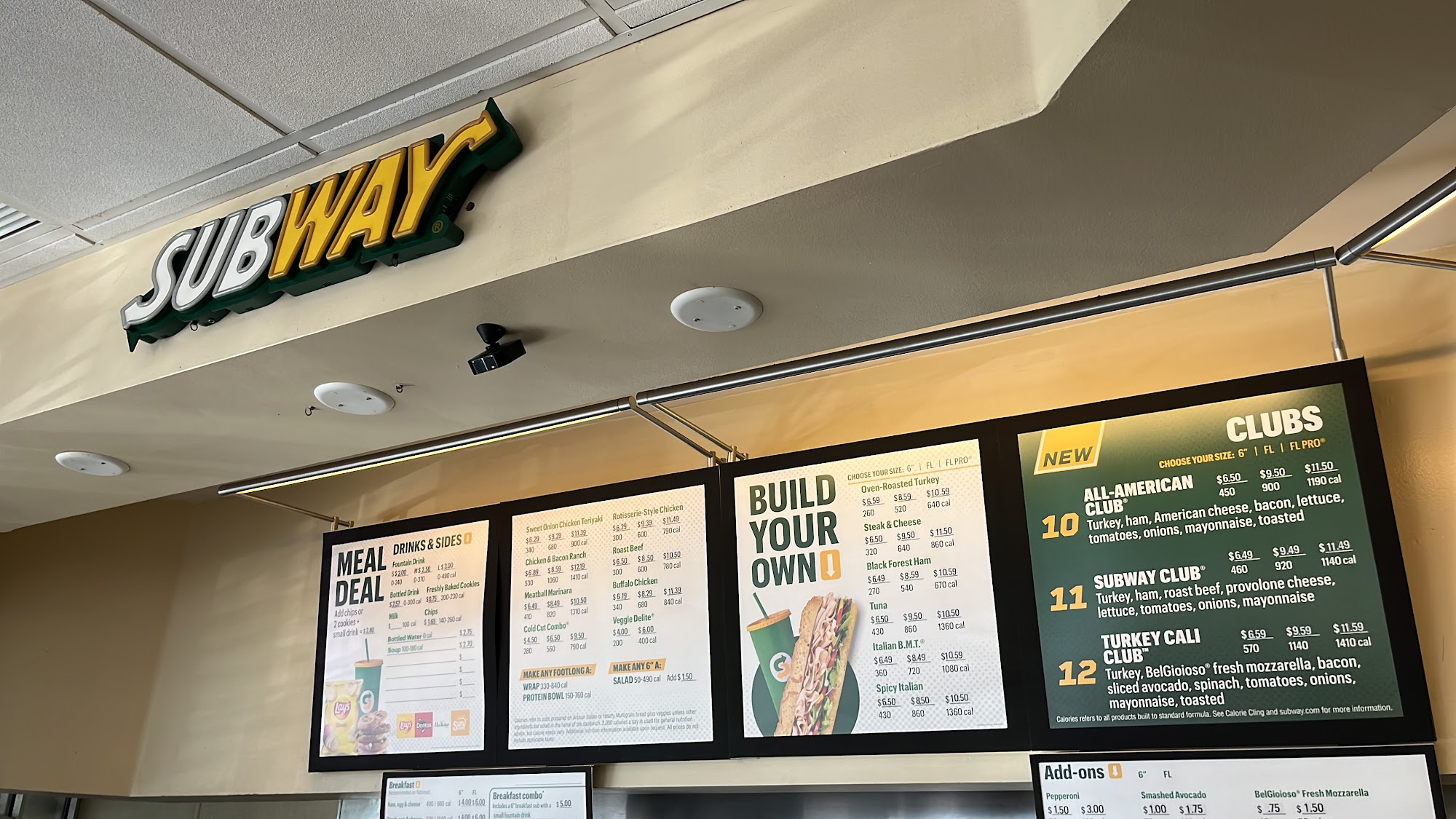 Subway Menu
