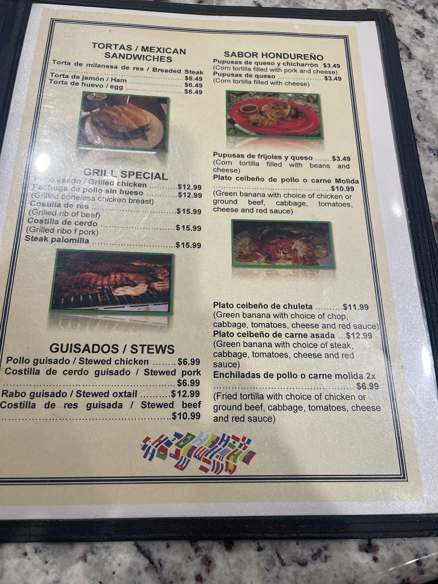 Restaurante Latinoamerica Menu
