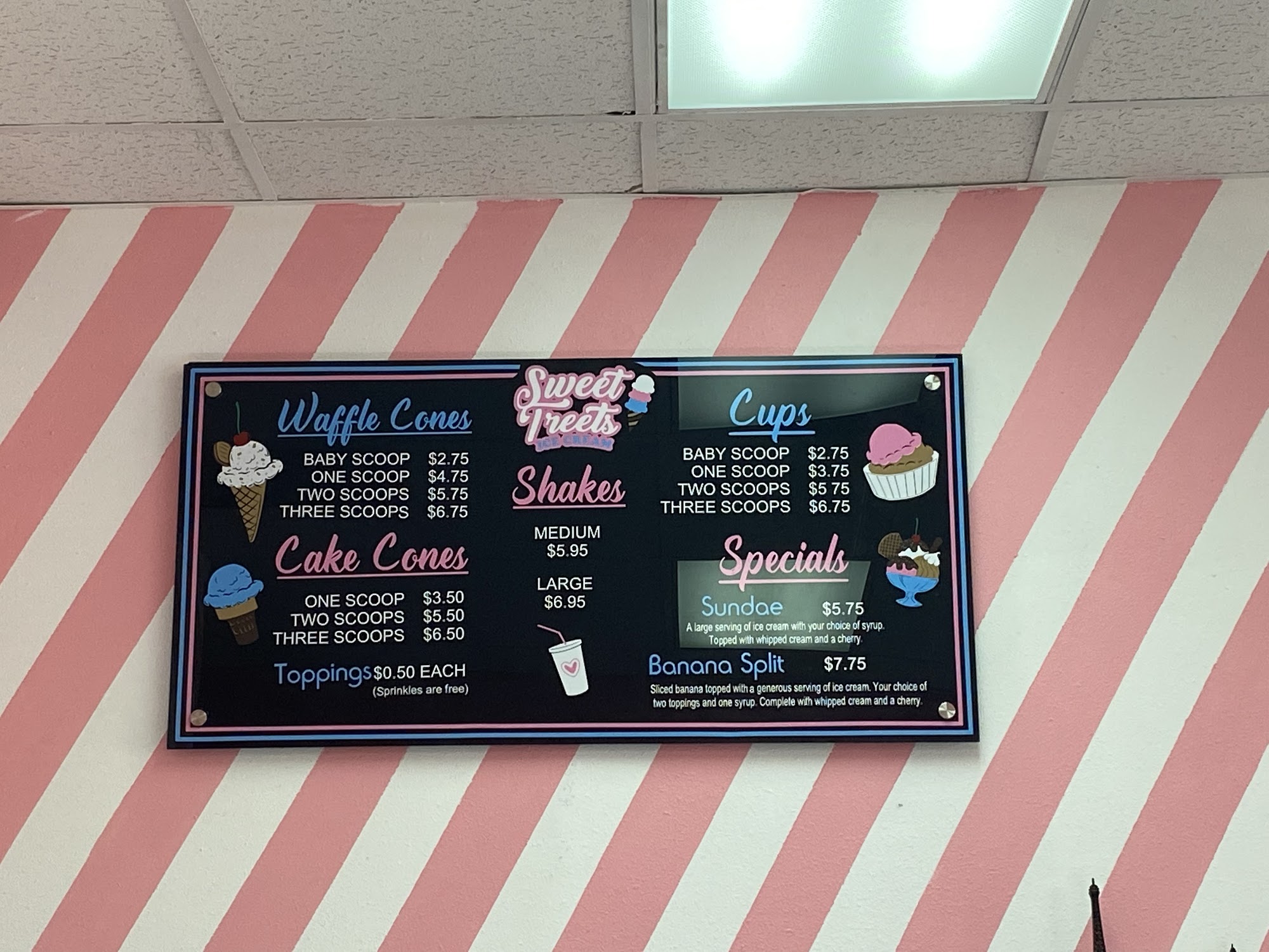 Sweet Treets Ice Cream Parlor Menu