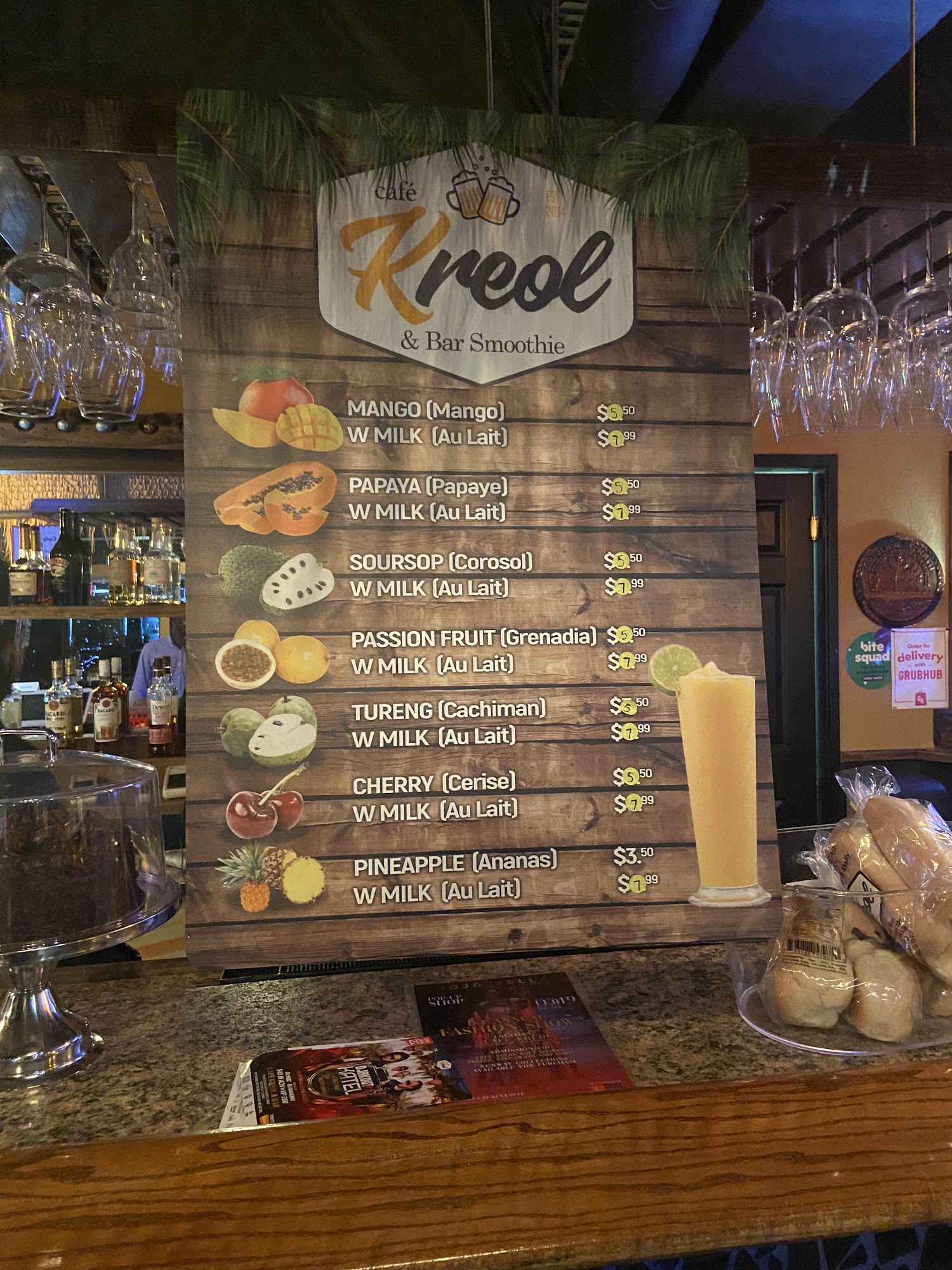 Cafe Kreol & Bar Menu