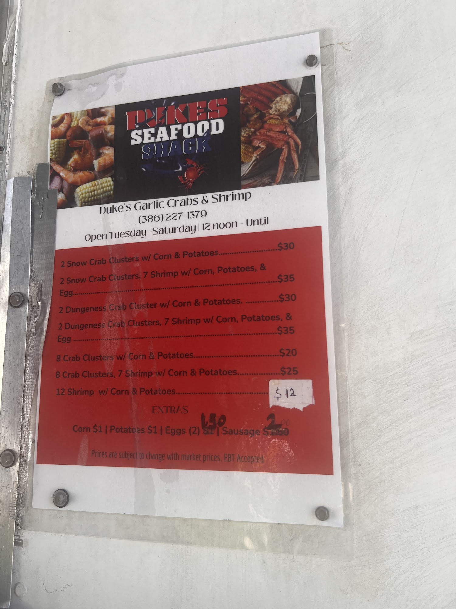 Duke's Seafood Food Truck Menu