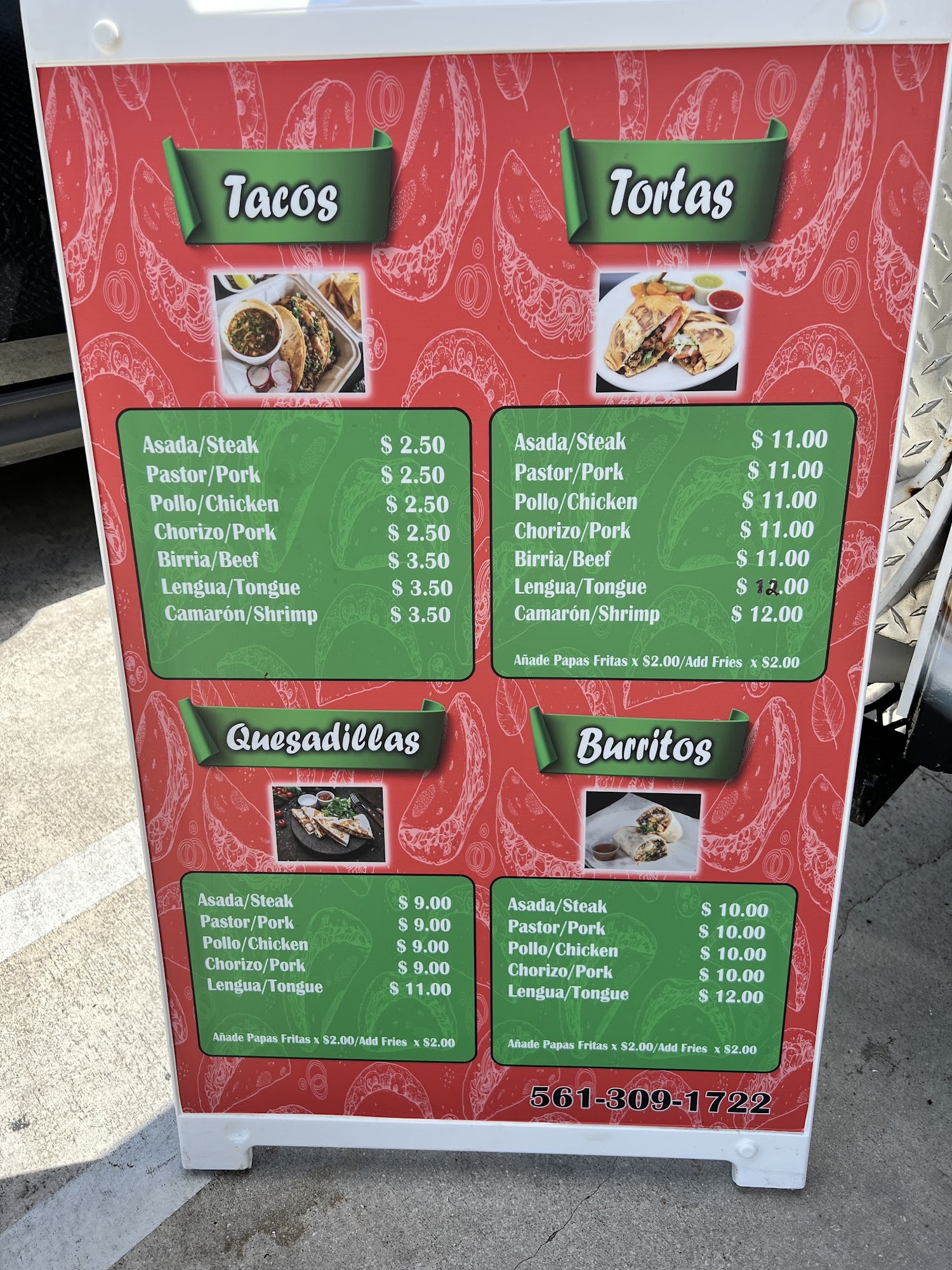 Tacos y Hibachi los primos Menu