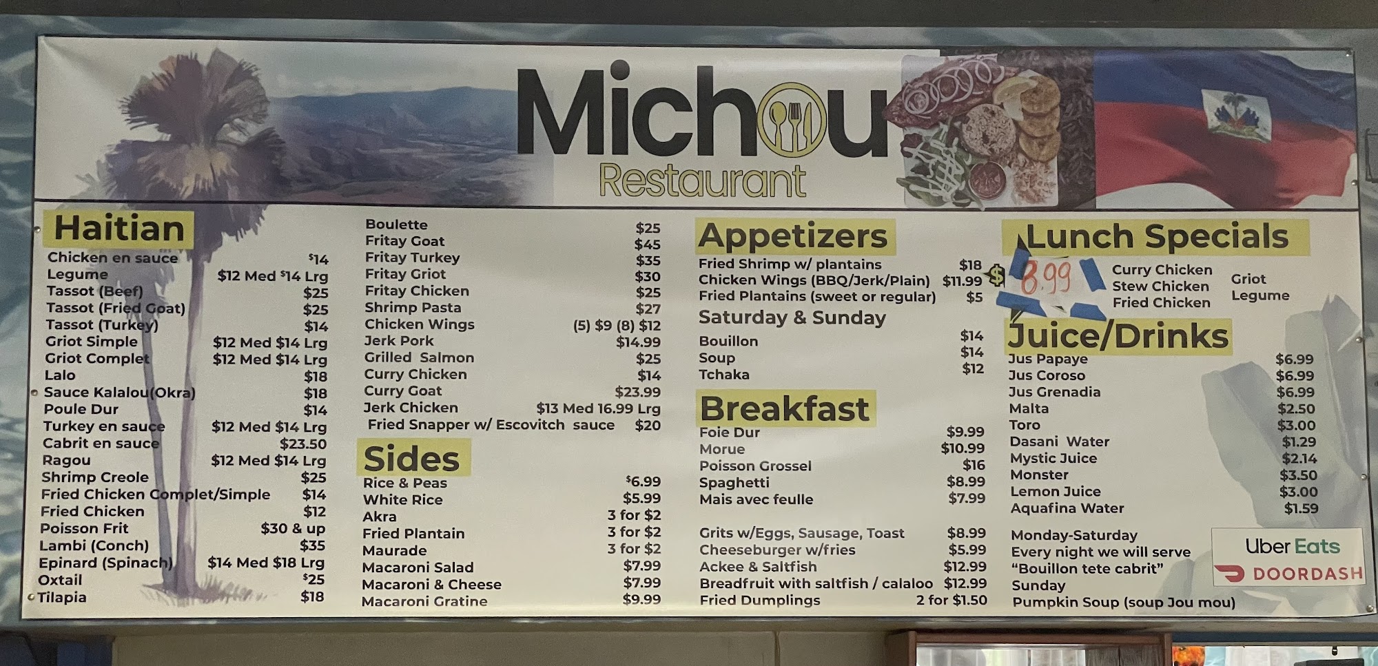 Michou Restaurant, Inc Menu