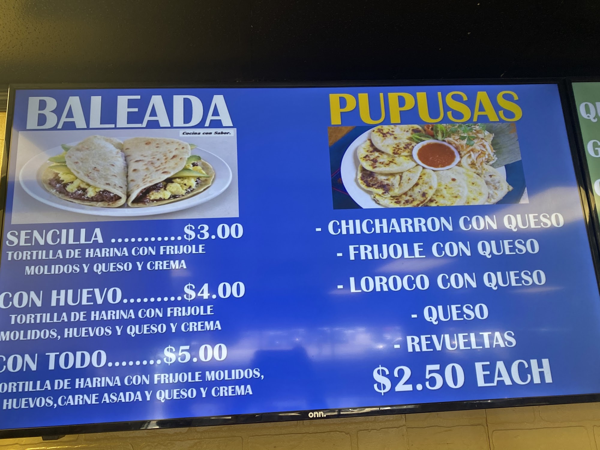 El Sabor Latino Restaurant Menu