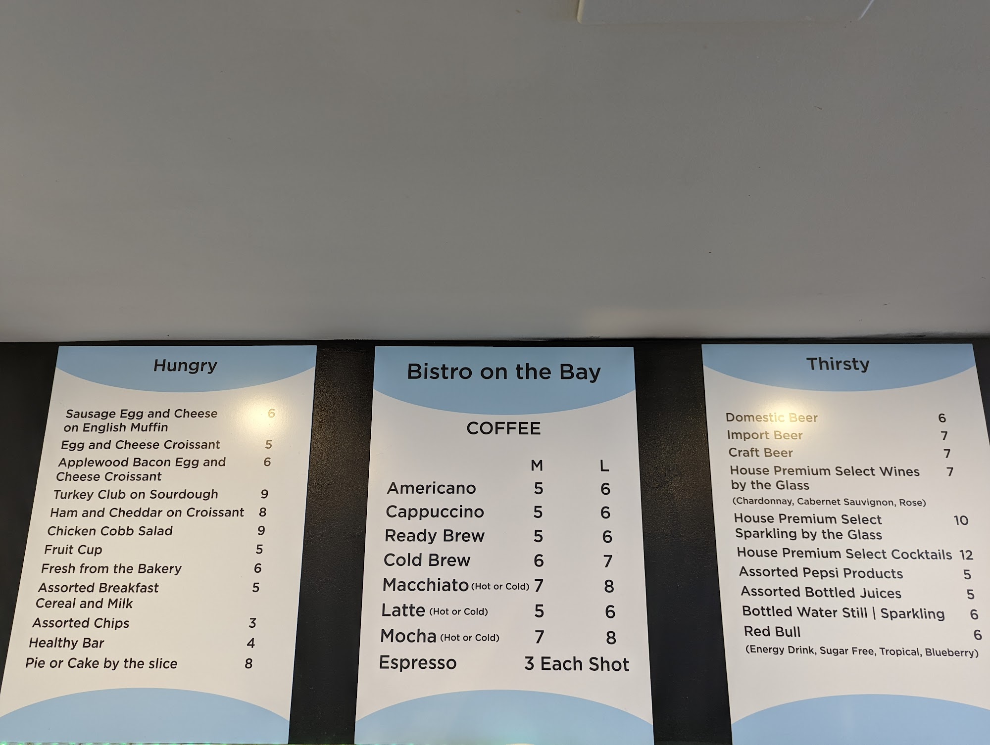 Bistro on the Bay Menu