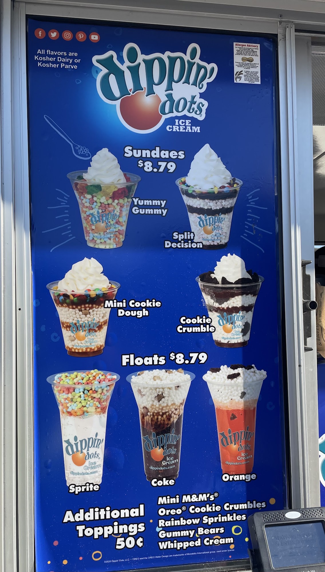 Dippin' Dots Menu