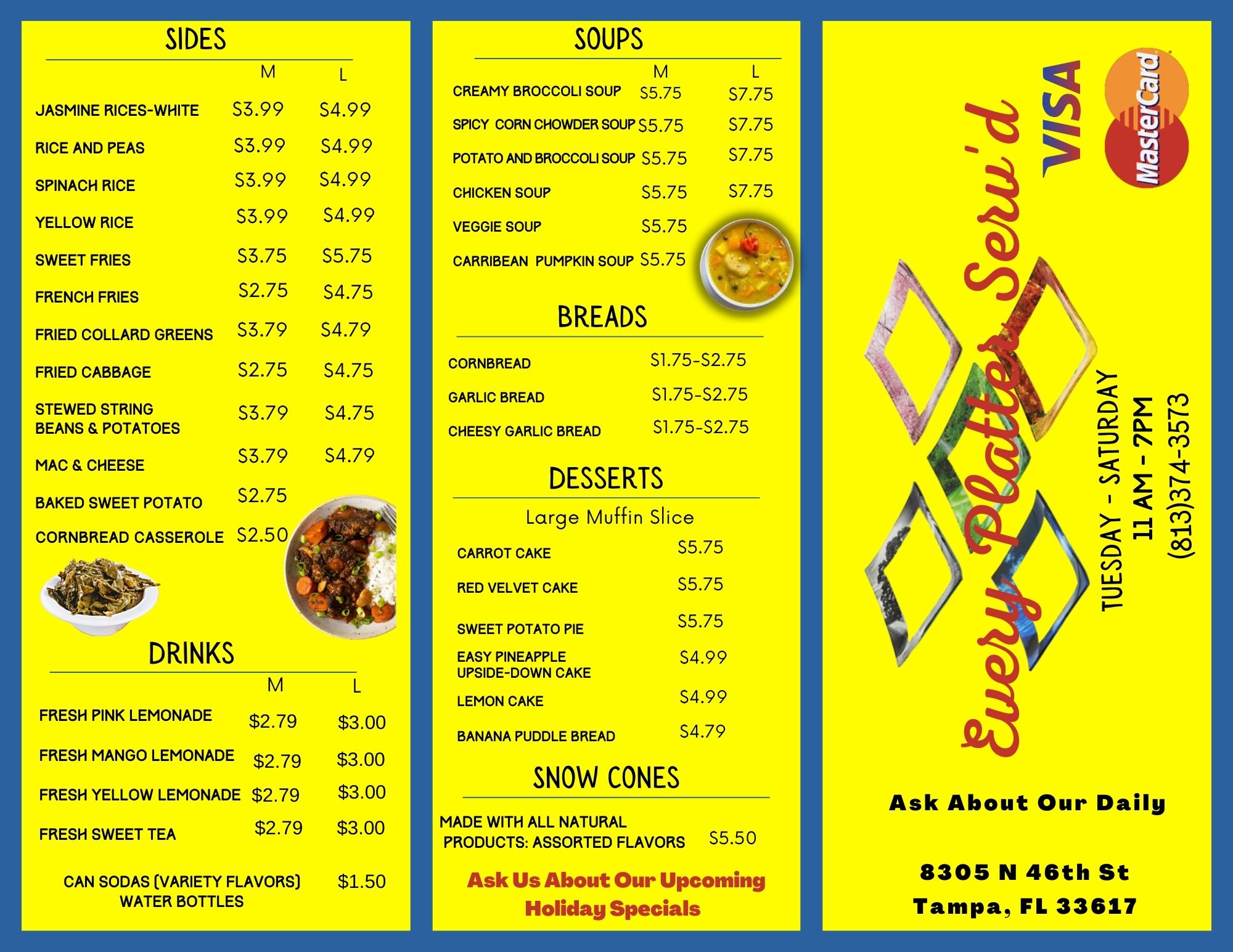 Every Platter Serv'd Menu