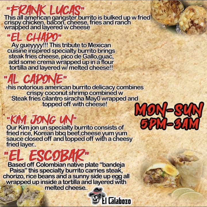 El Calabozo Menu