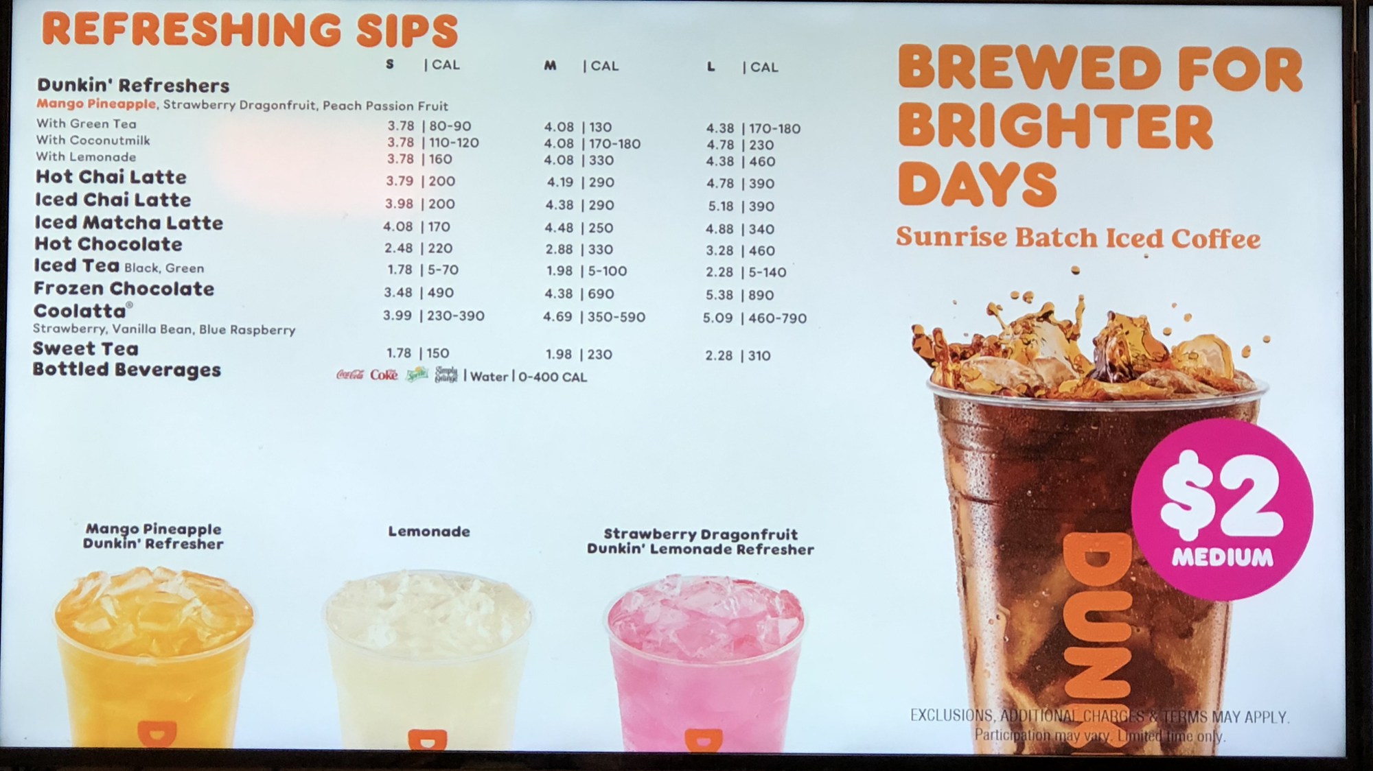 Dunkin' Menu