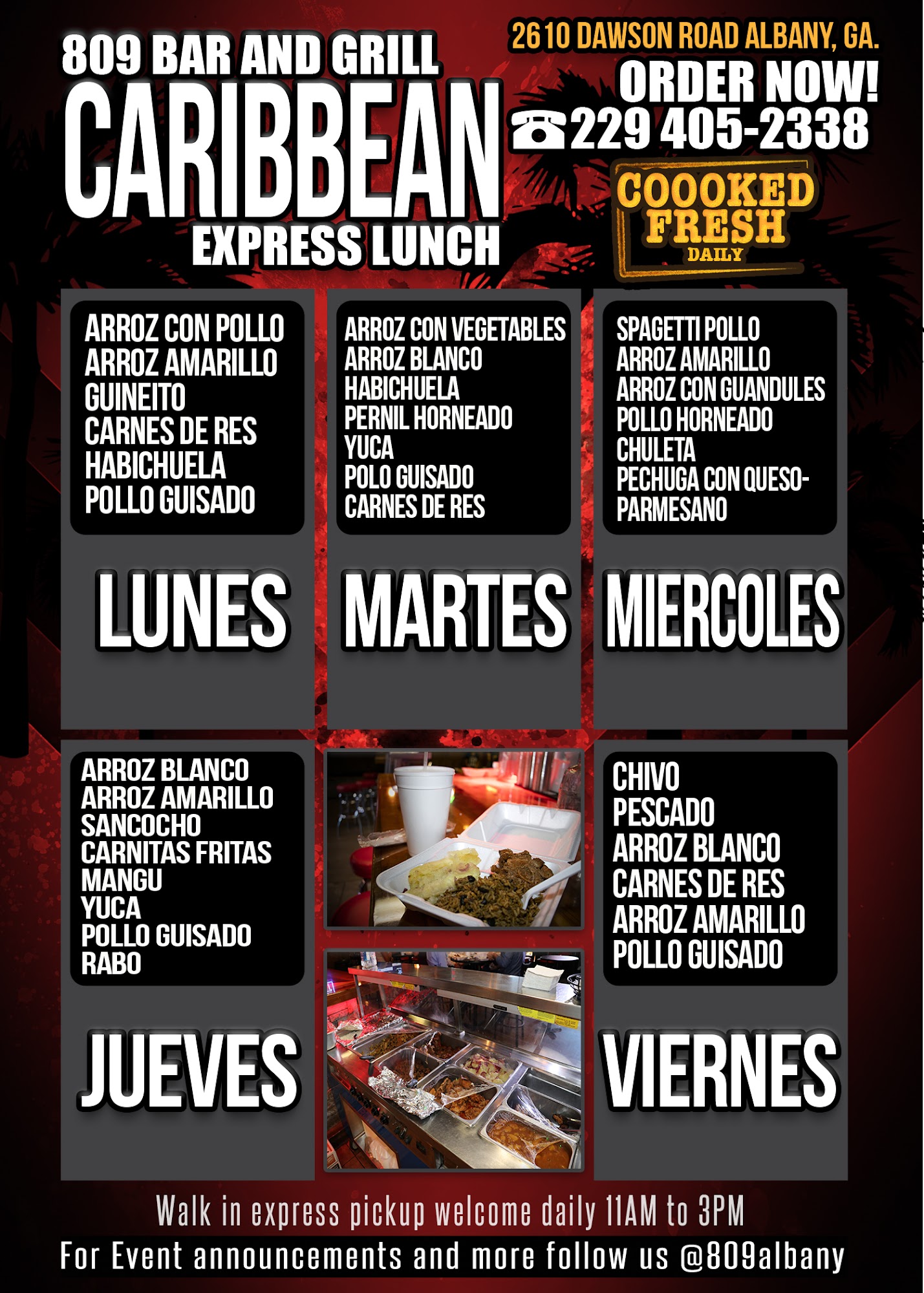 CLUB 809 Bar and Grill Menu