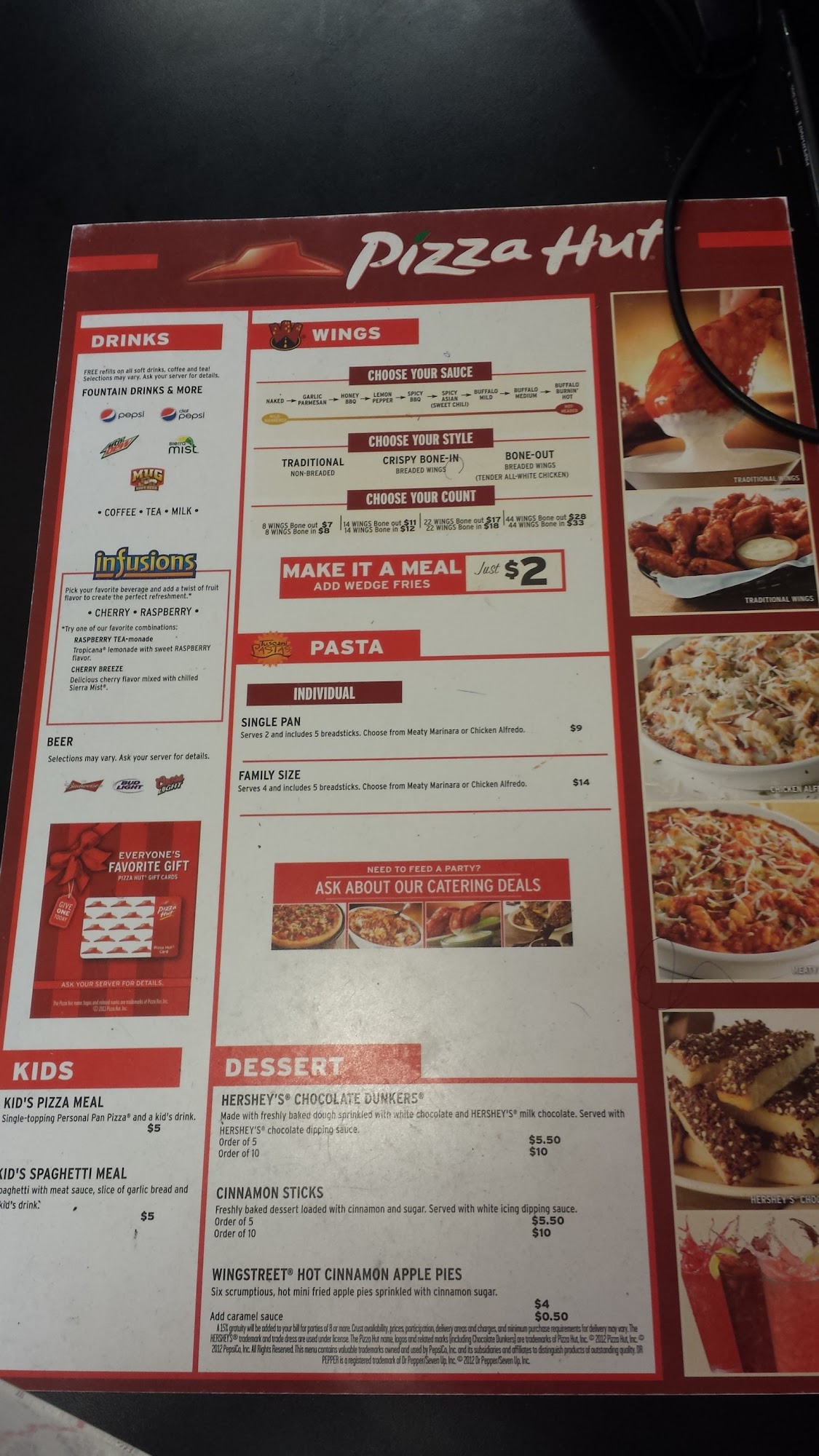 Pizza Hut Menu