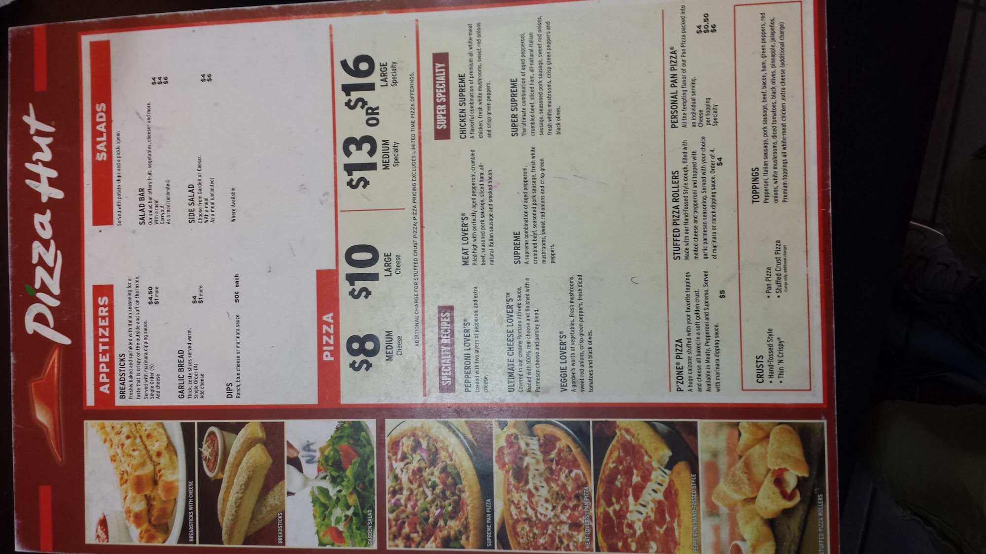 Pizza Hut Menu