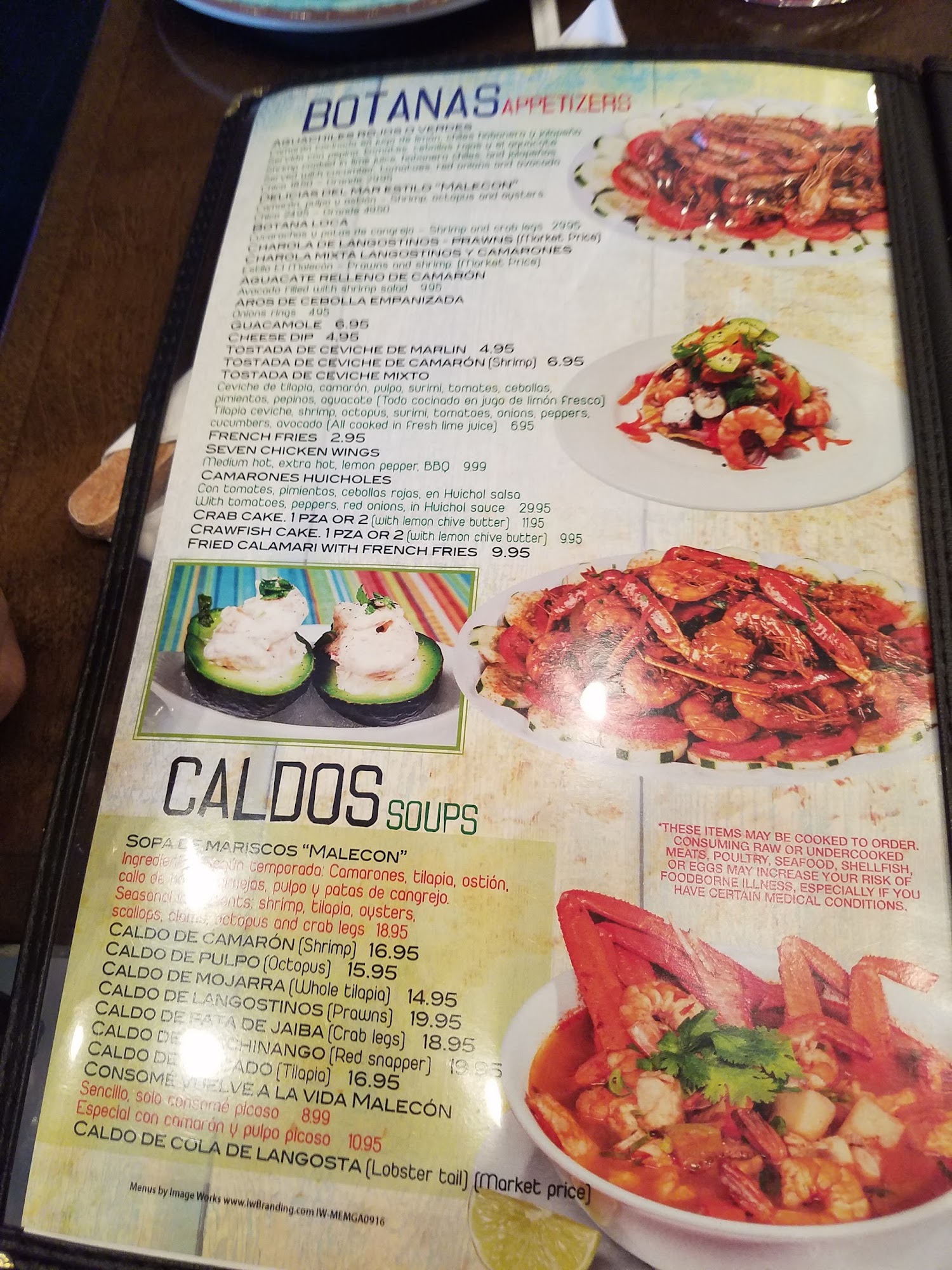 Mariscos La Riviera Nayarit Menu