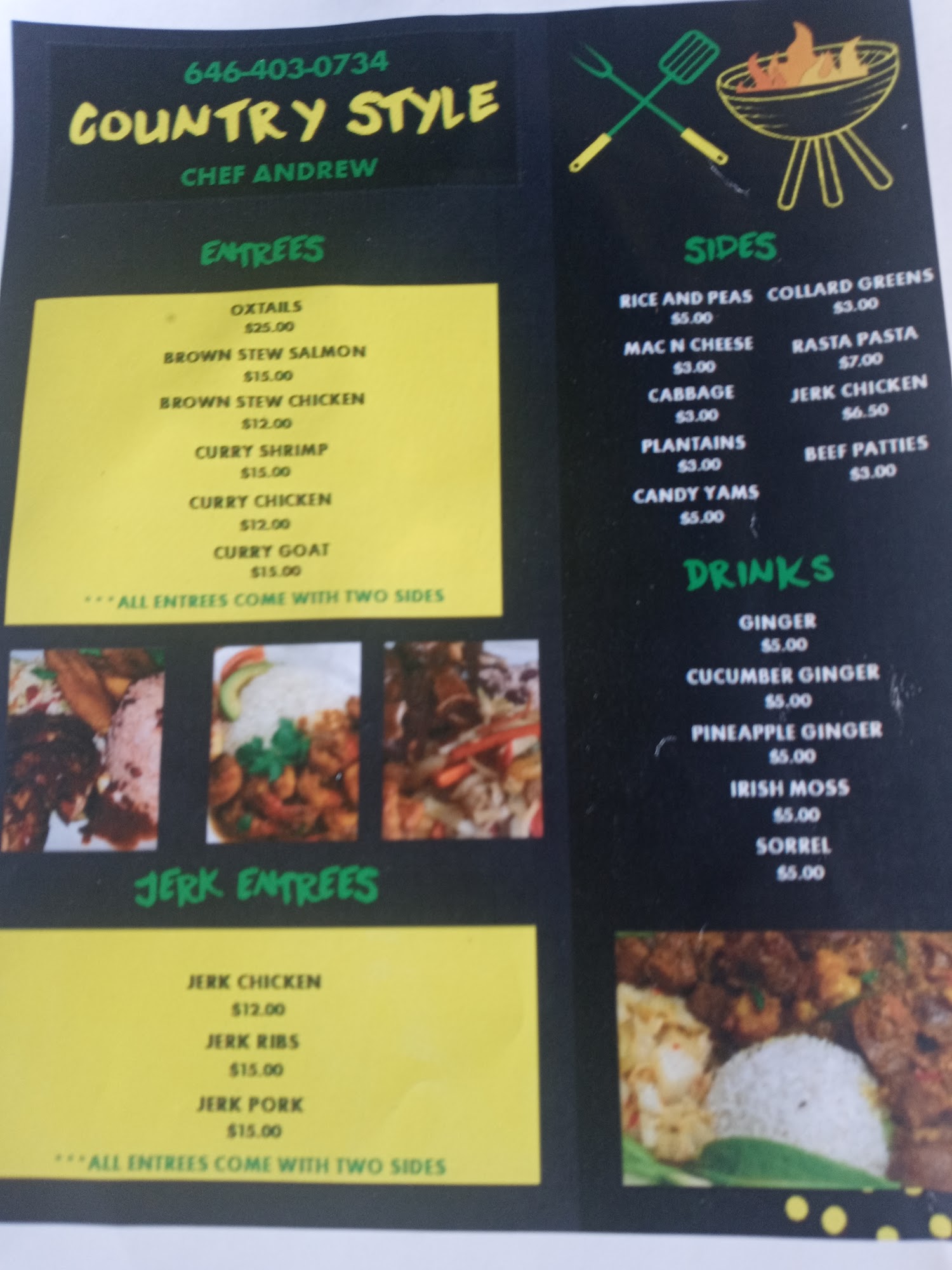 Country Style Chef Andrews Food Truck Menu