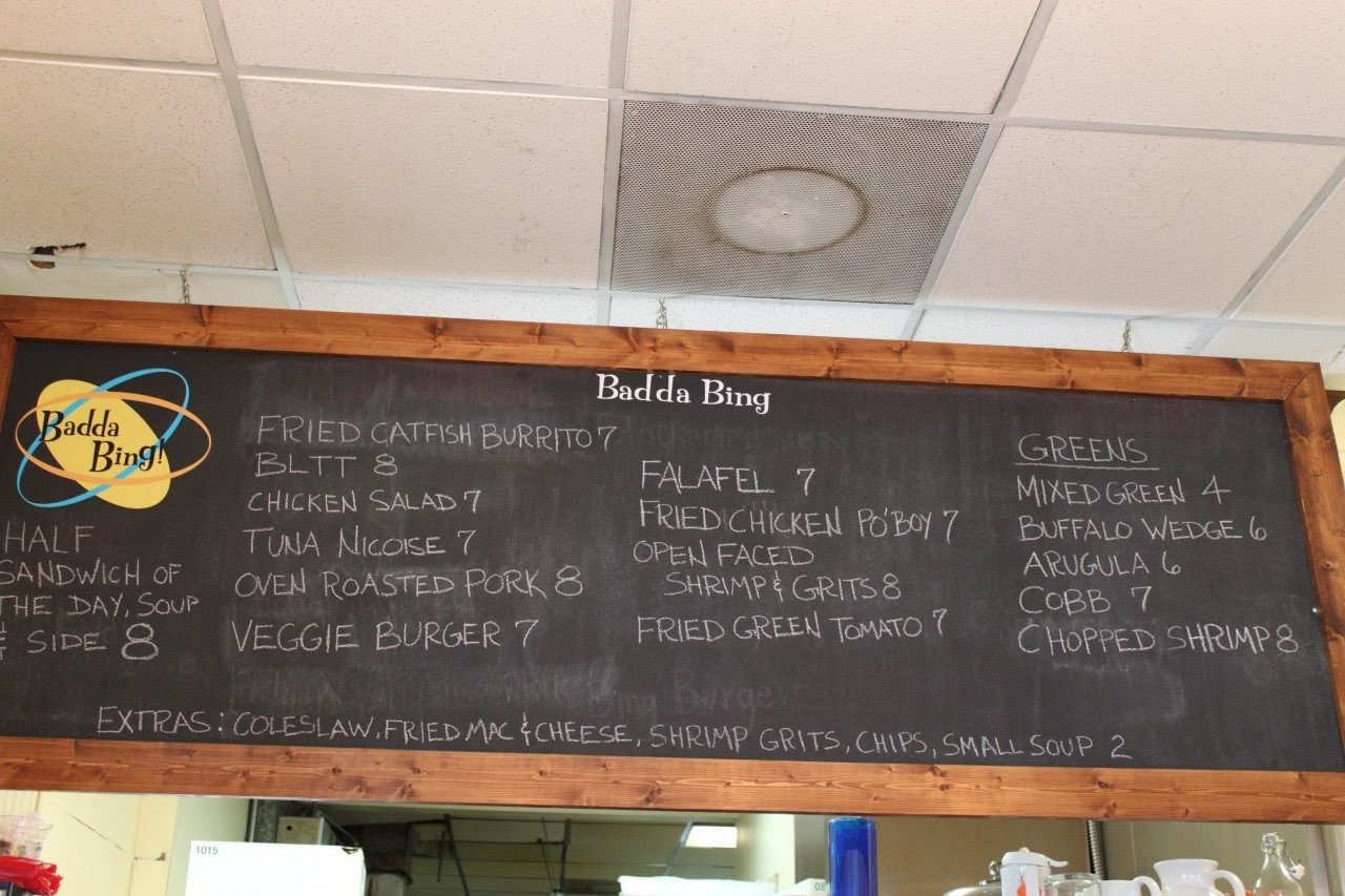 Badda Bing Menu