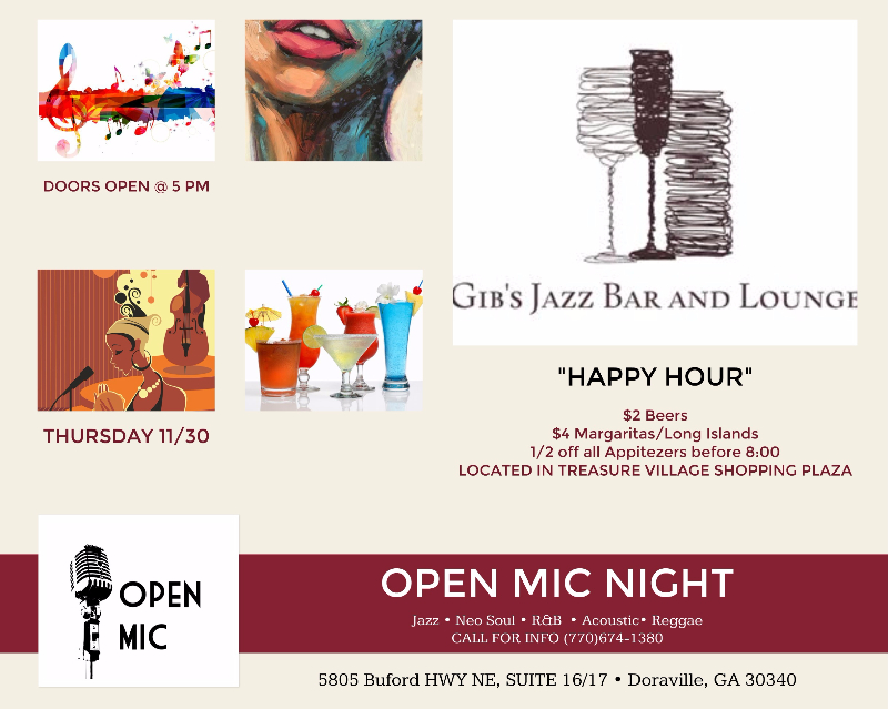 Gib's Jazz Bar & Lounge Menu