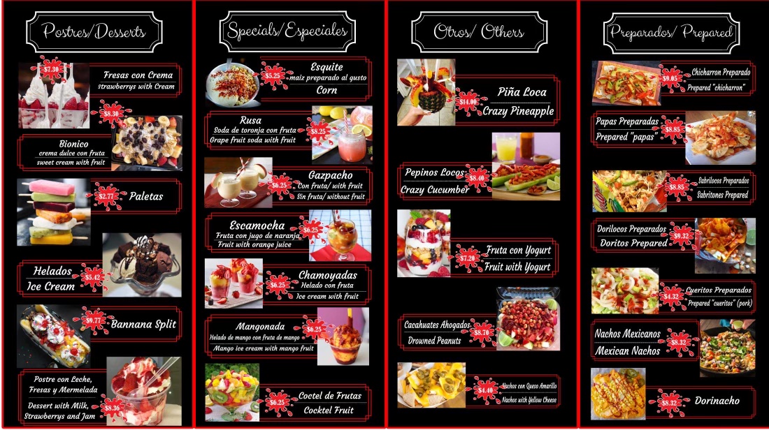 Mexico Lindo Heladería Menu