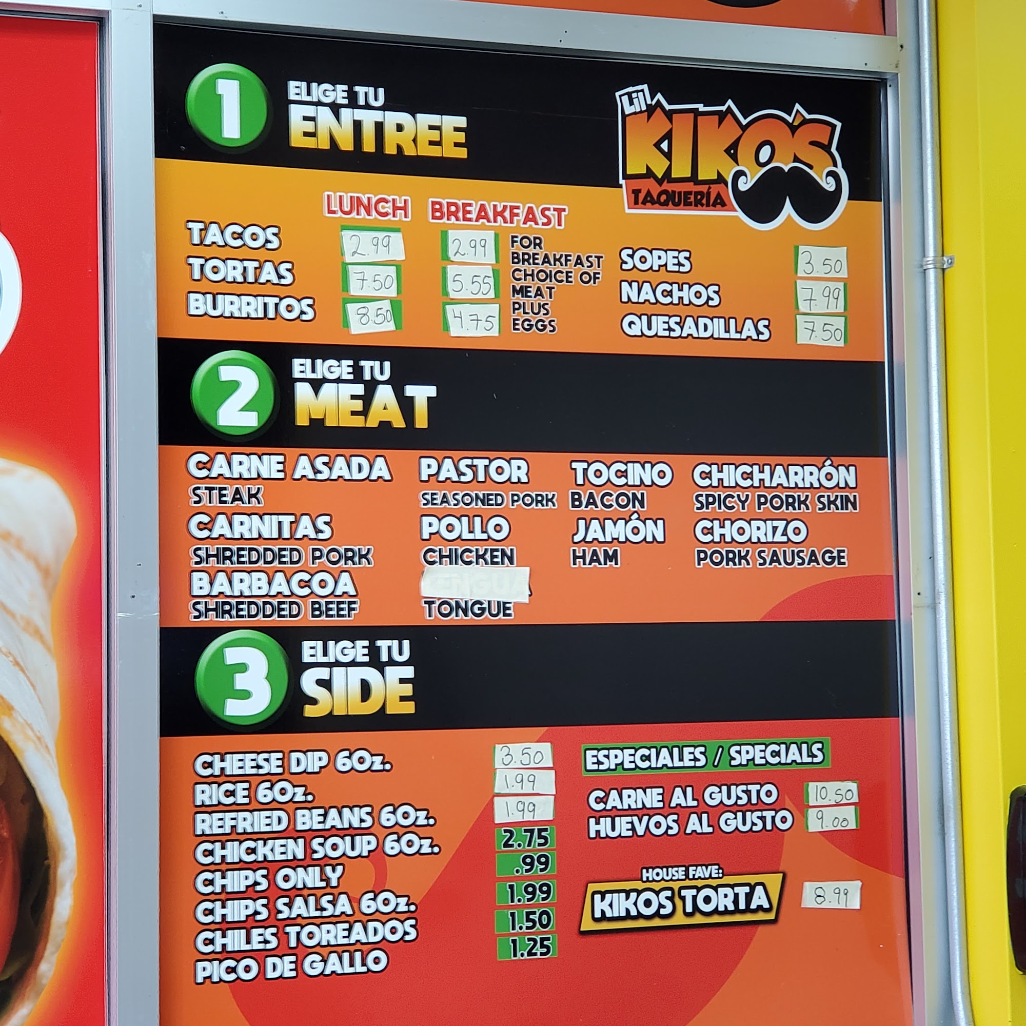 Lil kiko's taqueria Menu