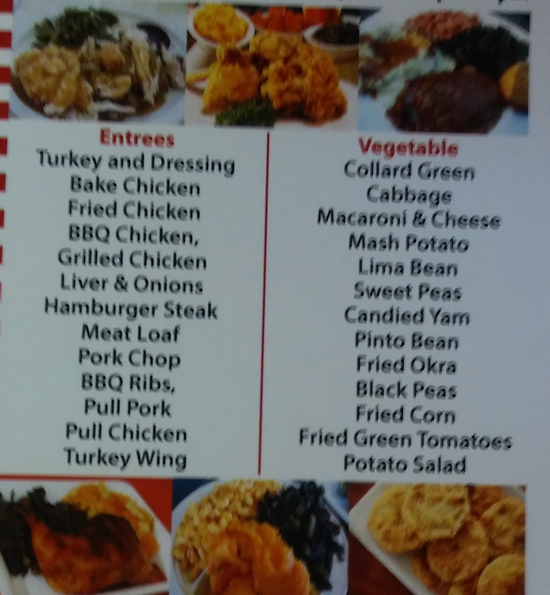Anniebee's Catering Services Menu