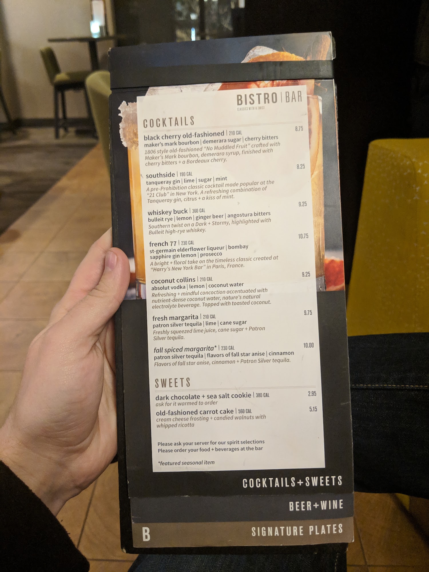 Bistro Bar Menu