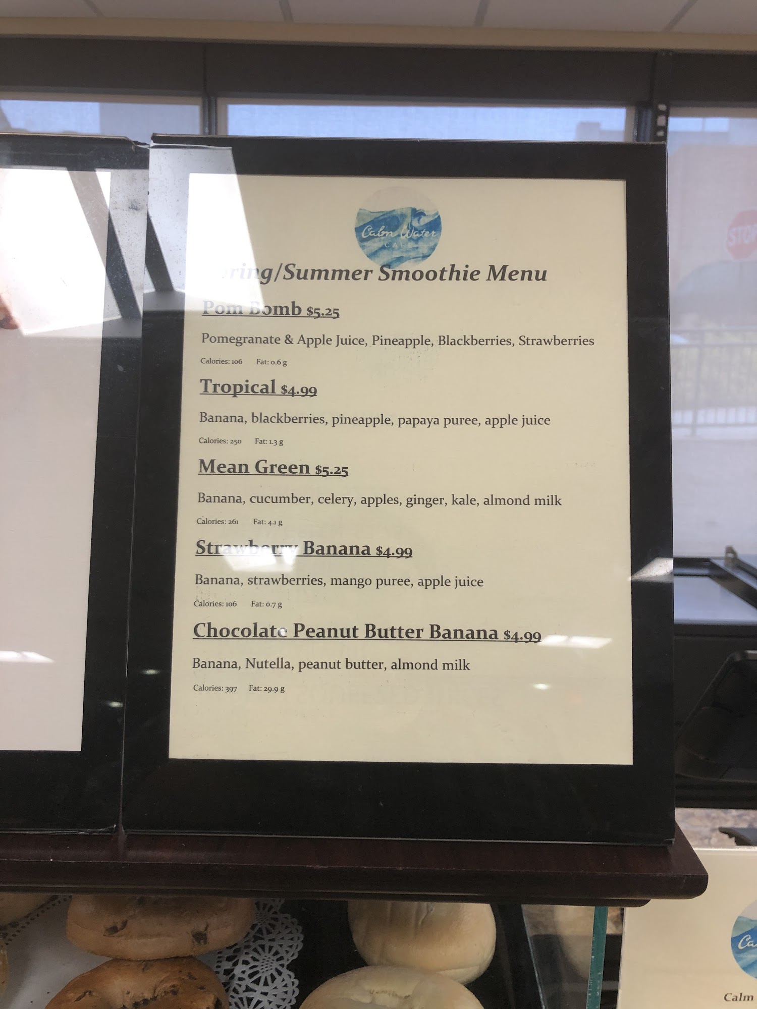 Calm Water Cafe Menu