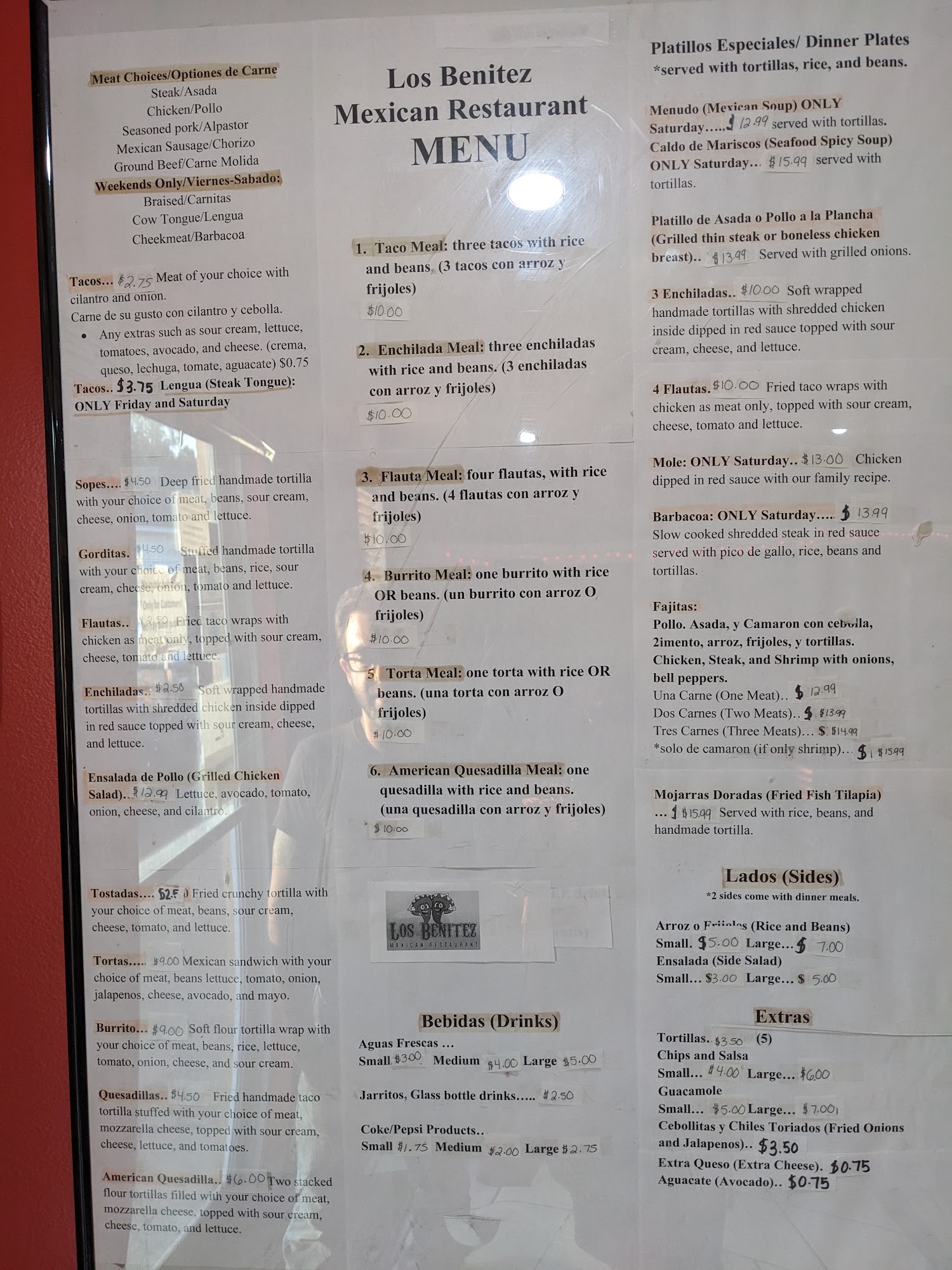 Los Benitez Mexican Restaurant Menu