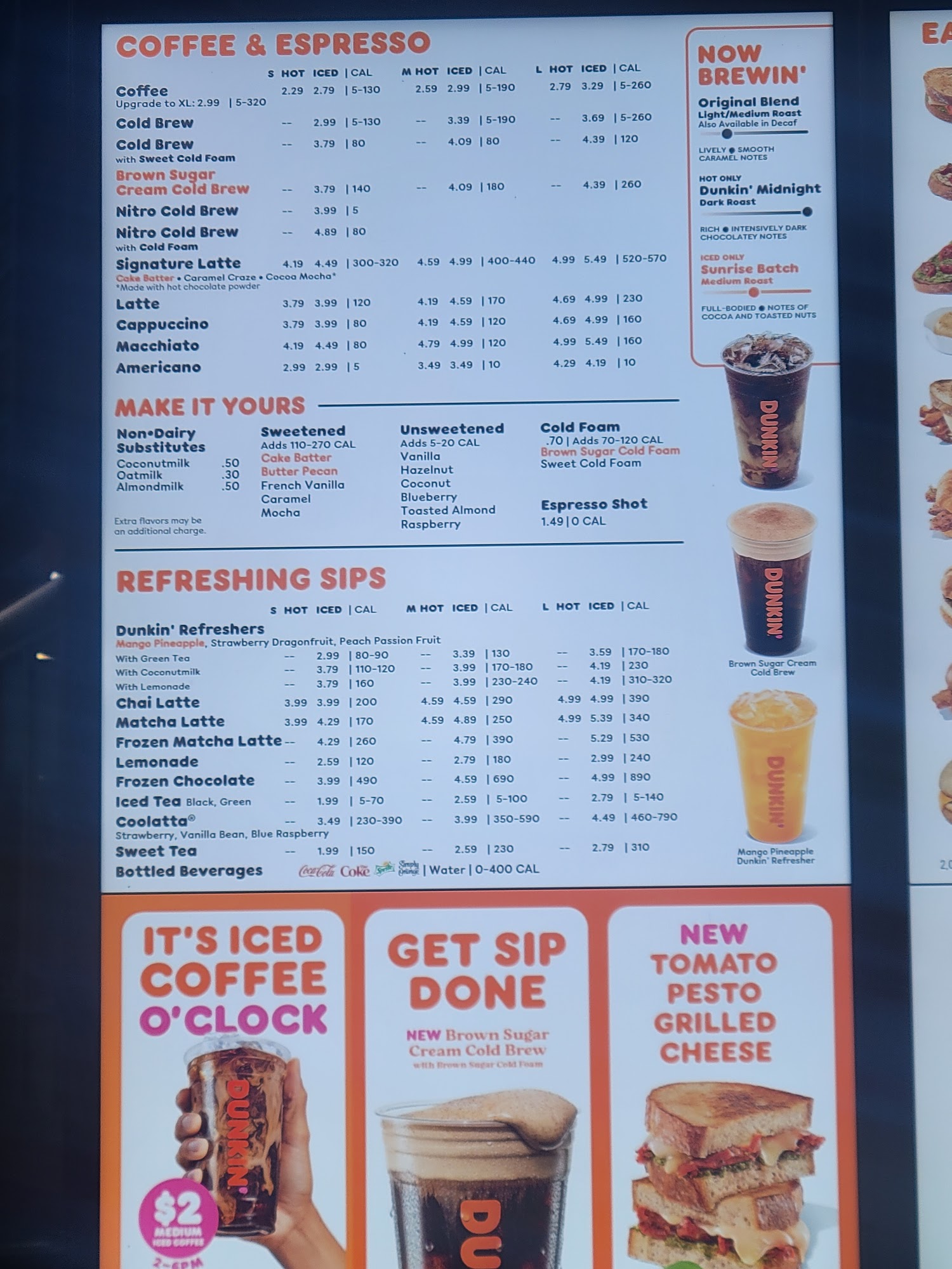 Dunkin' Menu