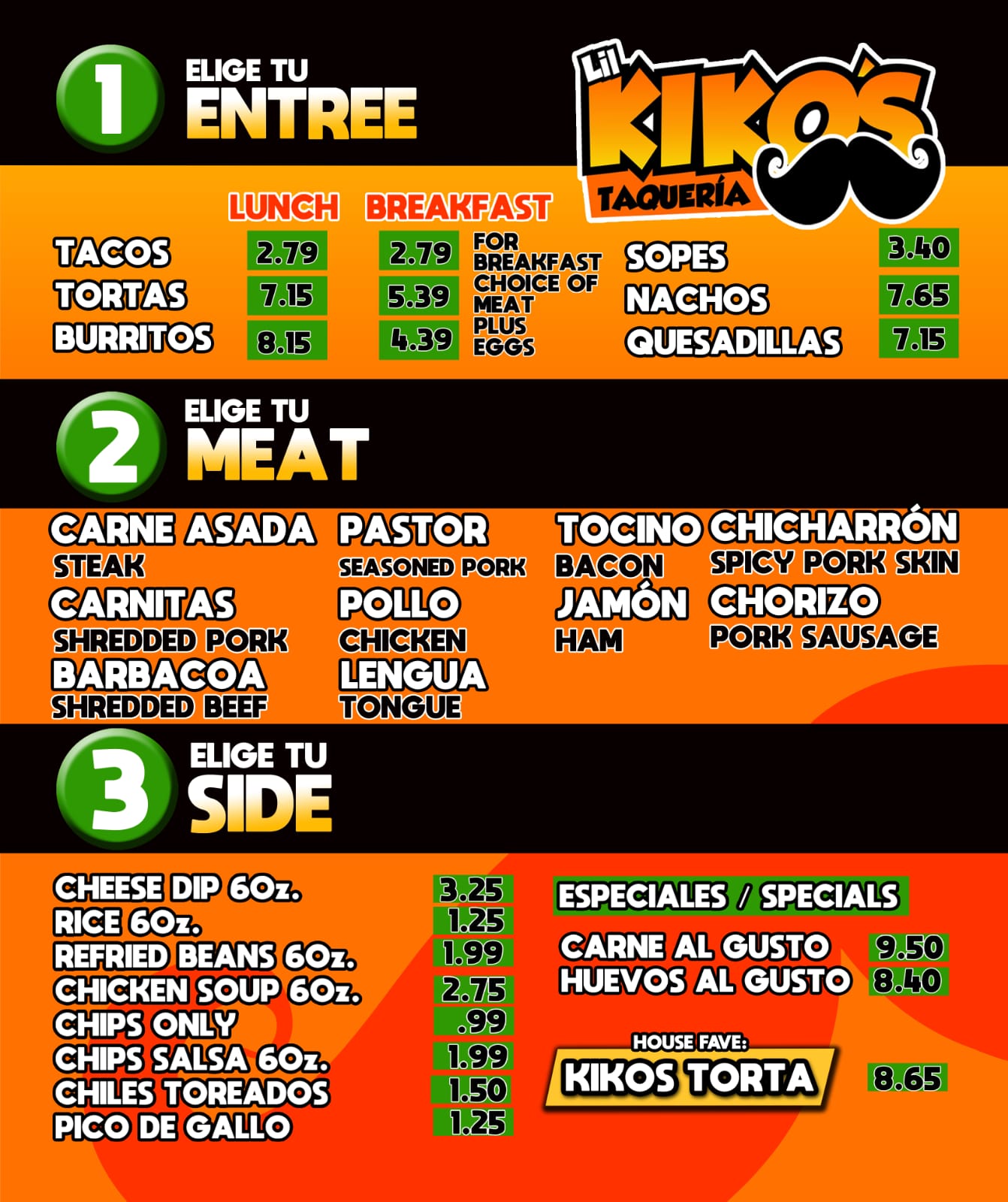 Lil kiko's taqueria Menu