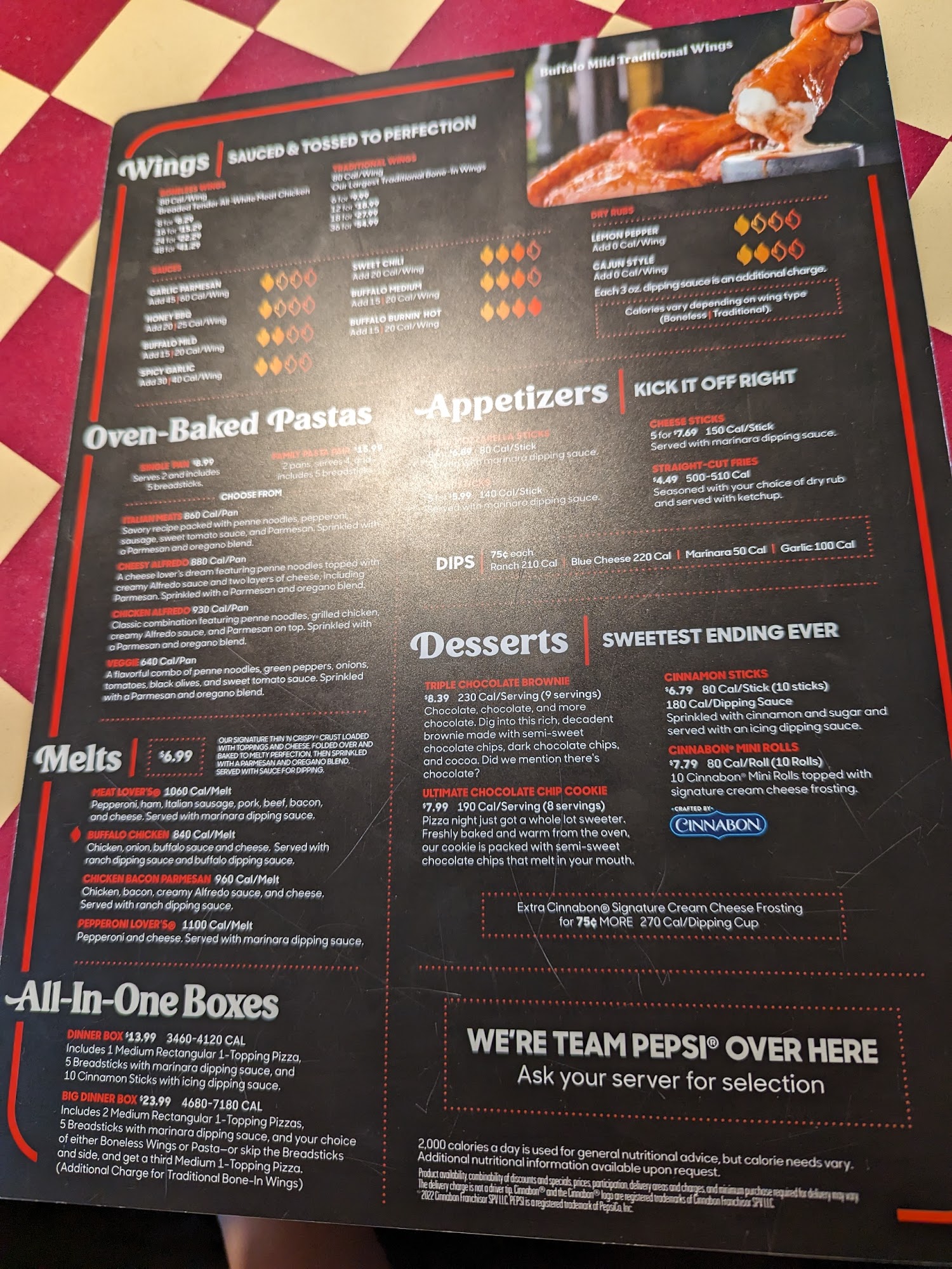 Pizza Hut Menu