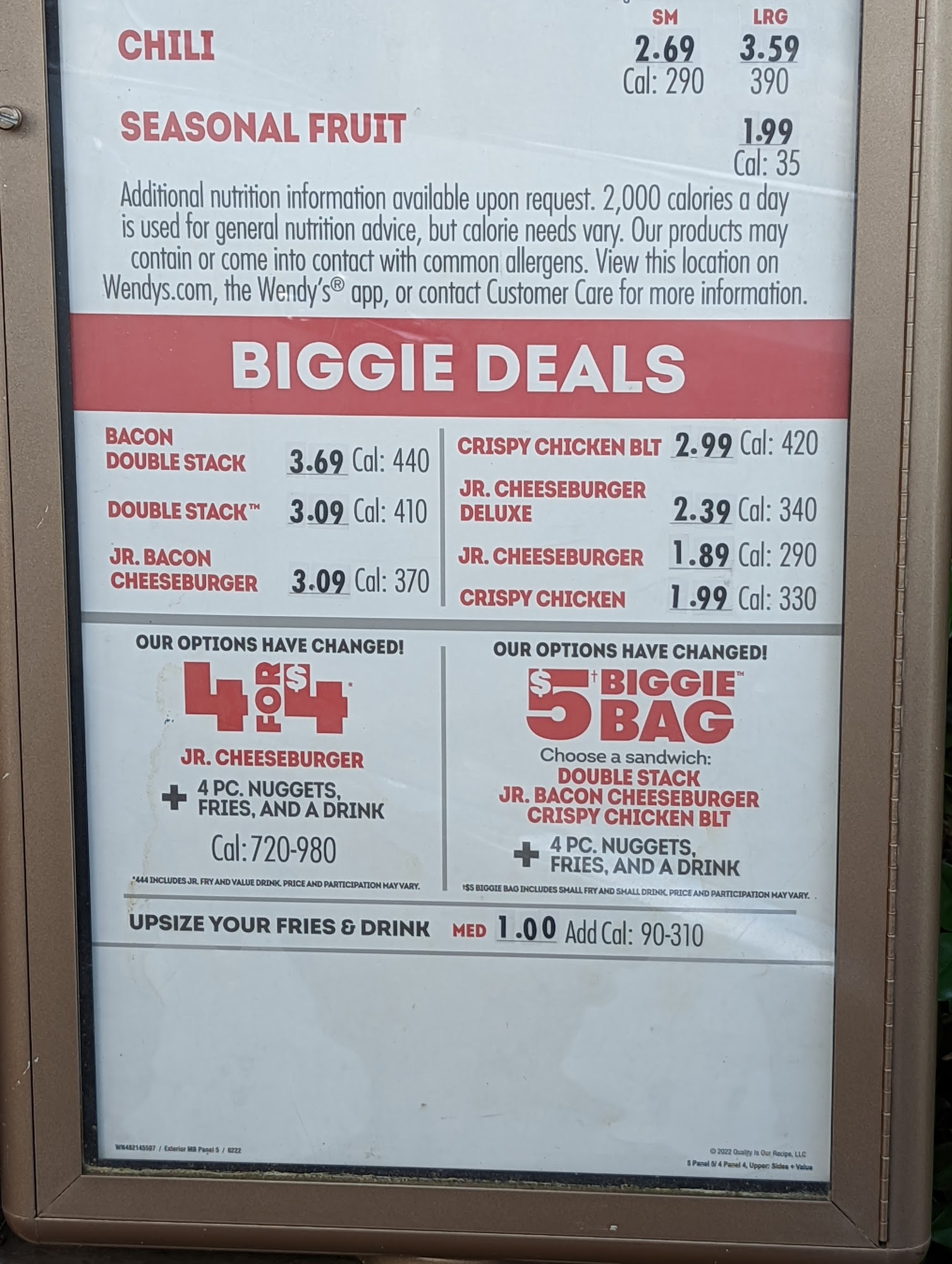 Wendy's Menu