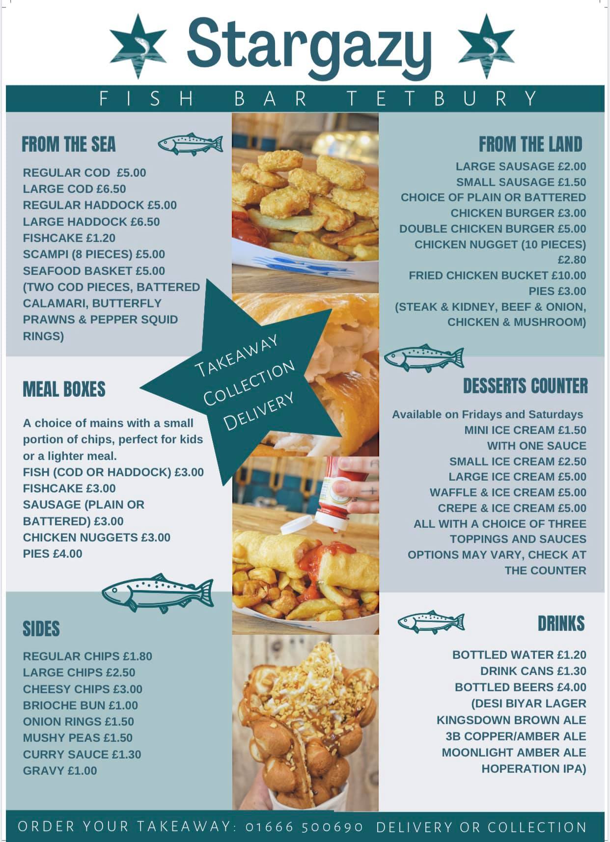Stargazy Fish Bar Menu