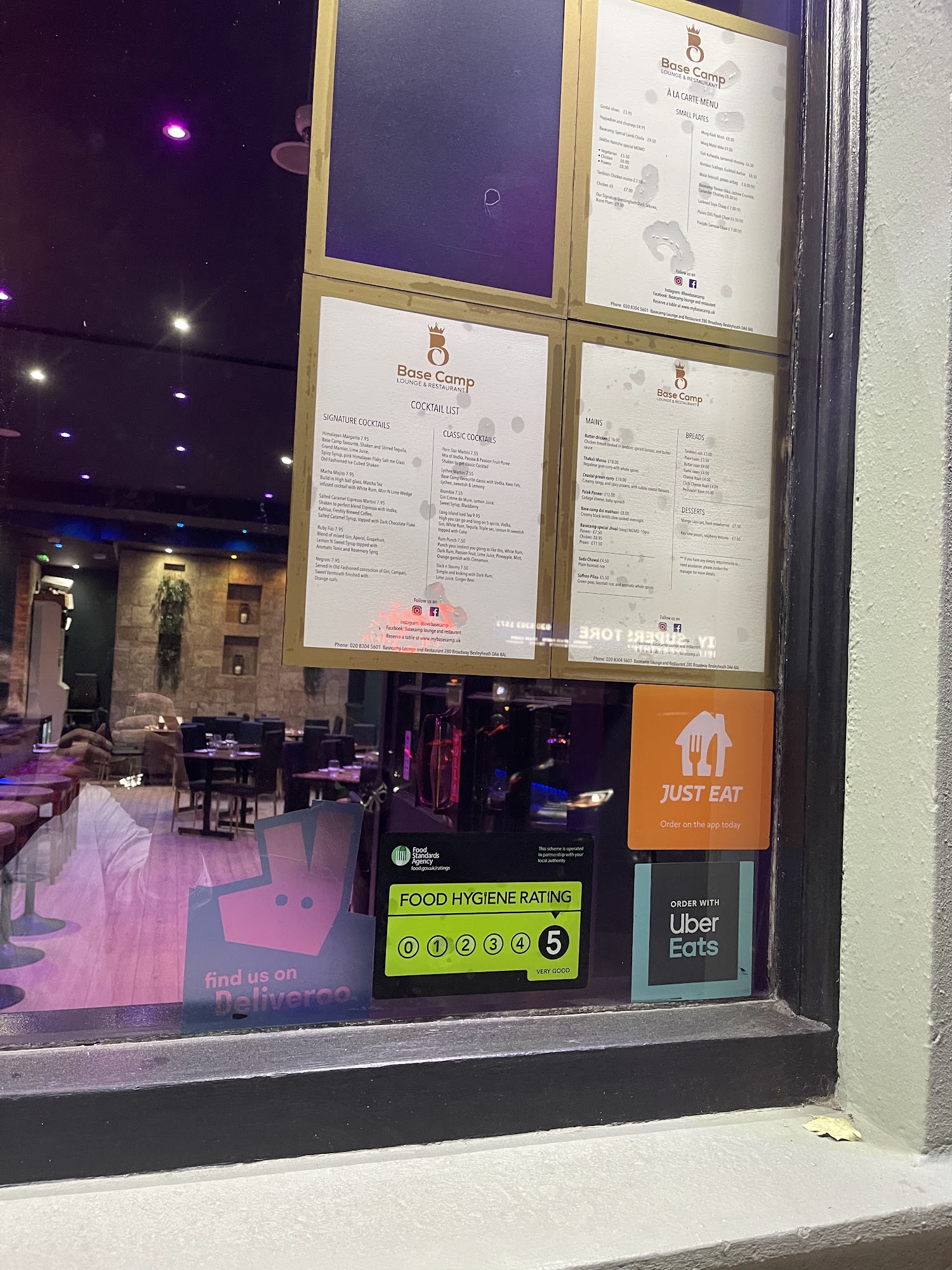Base Camp Lounge & Restaurant Menu