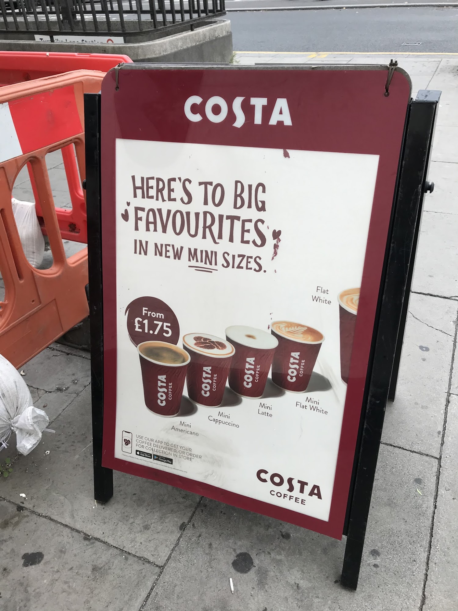 Costa Coffee Menu